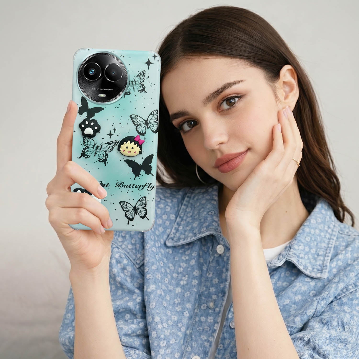 For Realme C67 Back Cover Case (3D Cute Cartoons | Hard Back Side Soft | Matte Premium Finish | HD Printing)