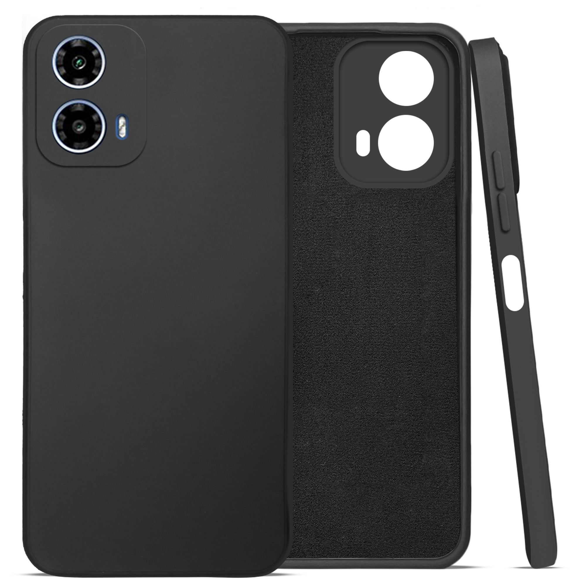 For Motorola Moto G34 5G Back Cover Case (Matte Finish Silicone with Inside Fiber cloth)