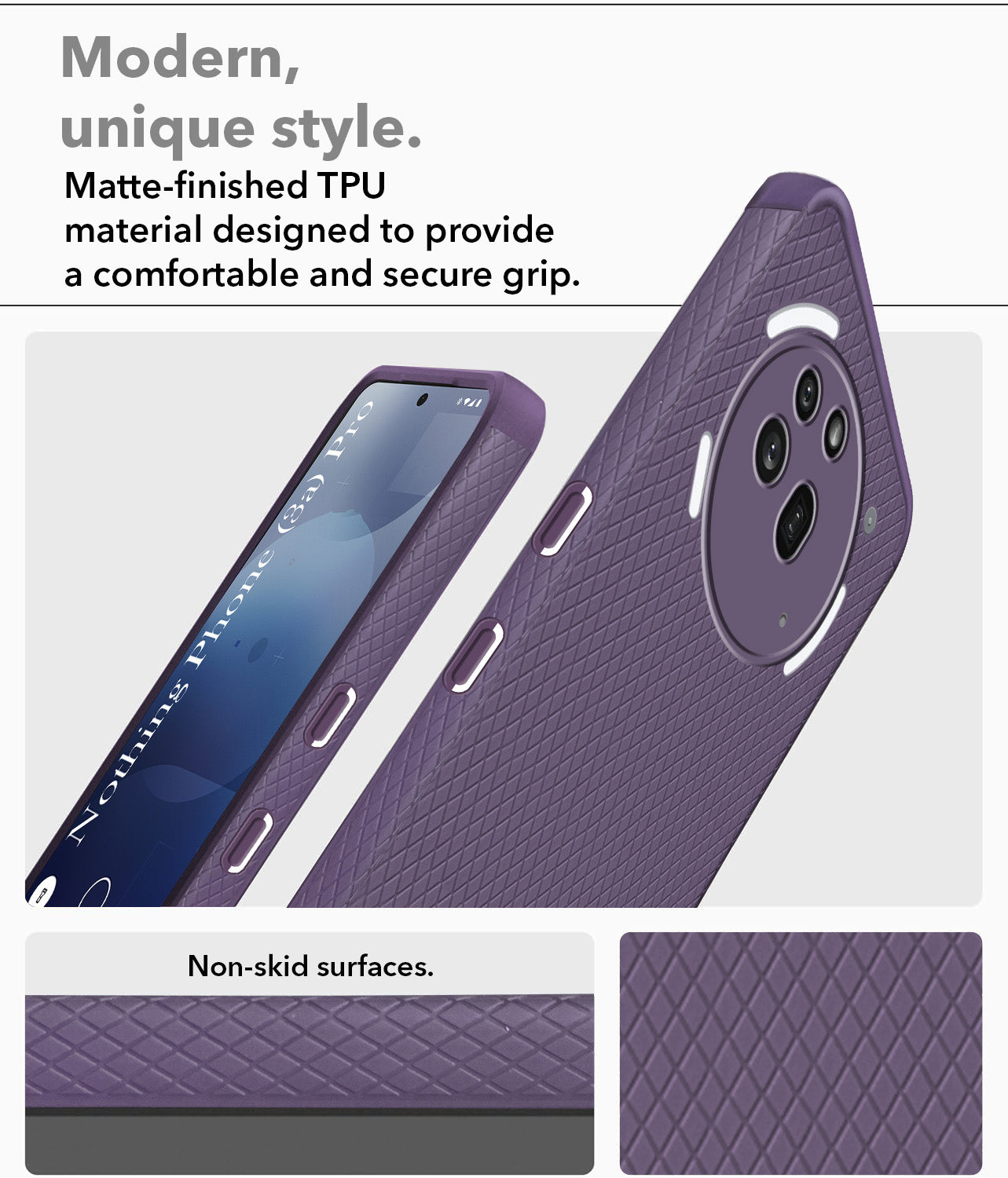 For Nothing Phone 3A Pro 5G Back Cover Case (Liquid Silicone | Side Grip | Camera Protection)