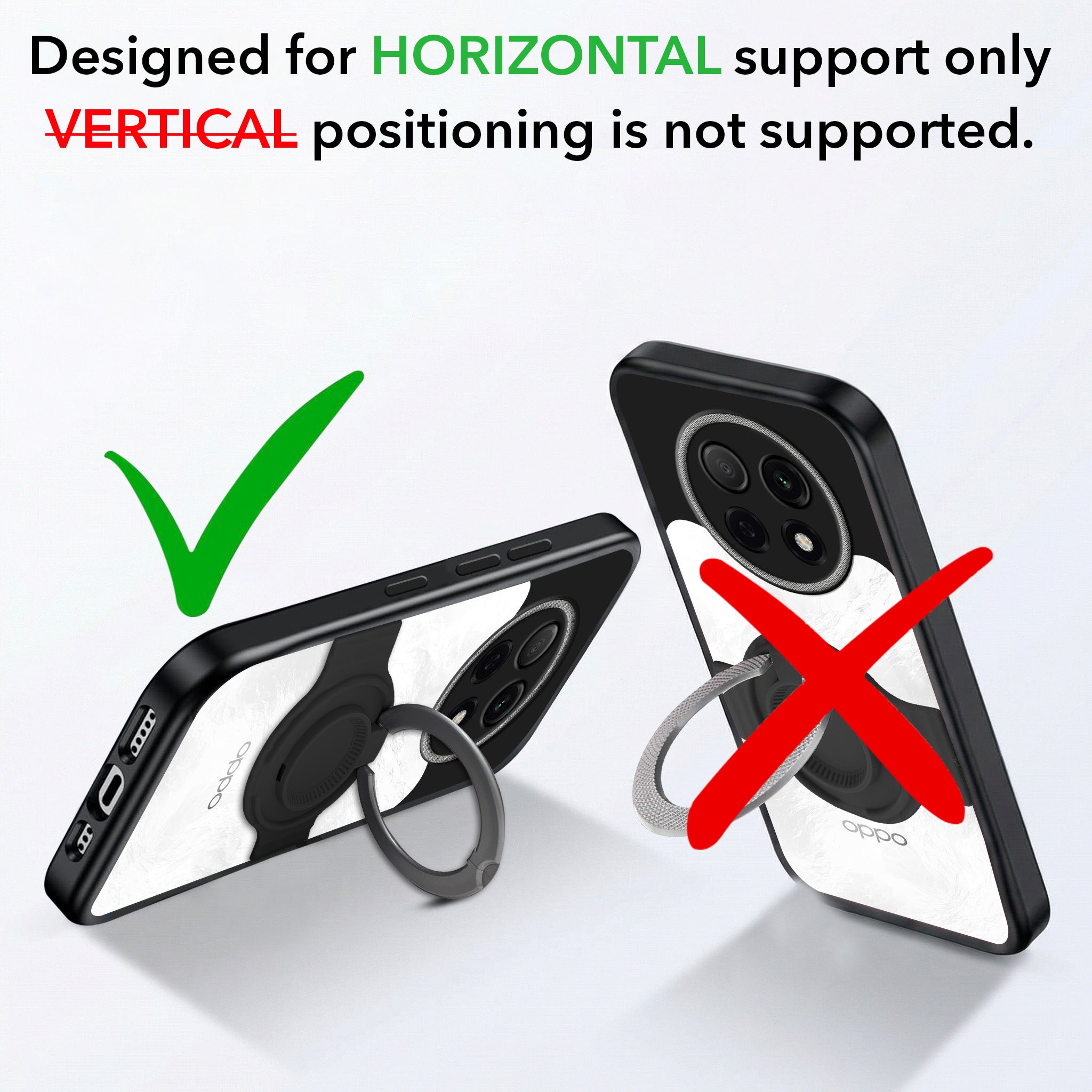 For Oppo F29 Pro Back Cover Case with stand (Built-in Ring Holder Kickstand | Lifetime Anti Yellow | Camera Protection)