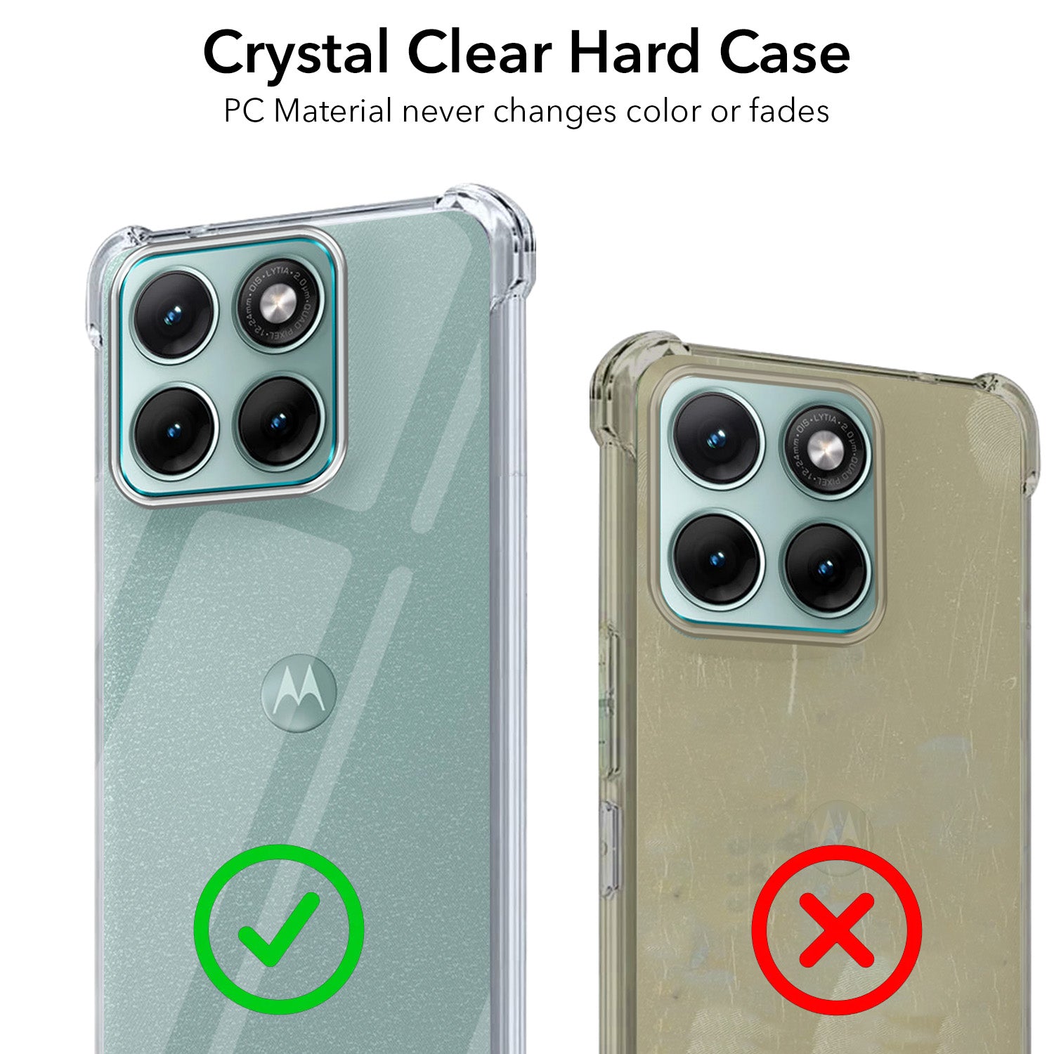 For Motorola Moto Edge 70 Fusion Back Cover Shockproof Crystal-Clear (Drop & Camera Protection | Hard Polycarbonate)