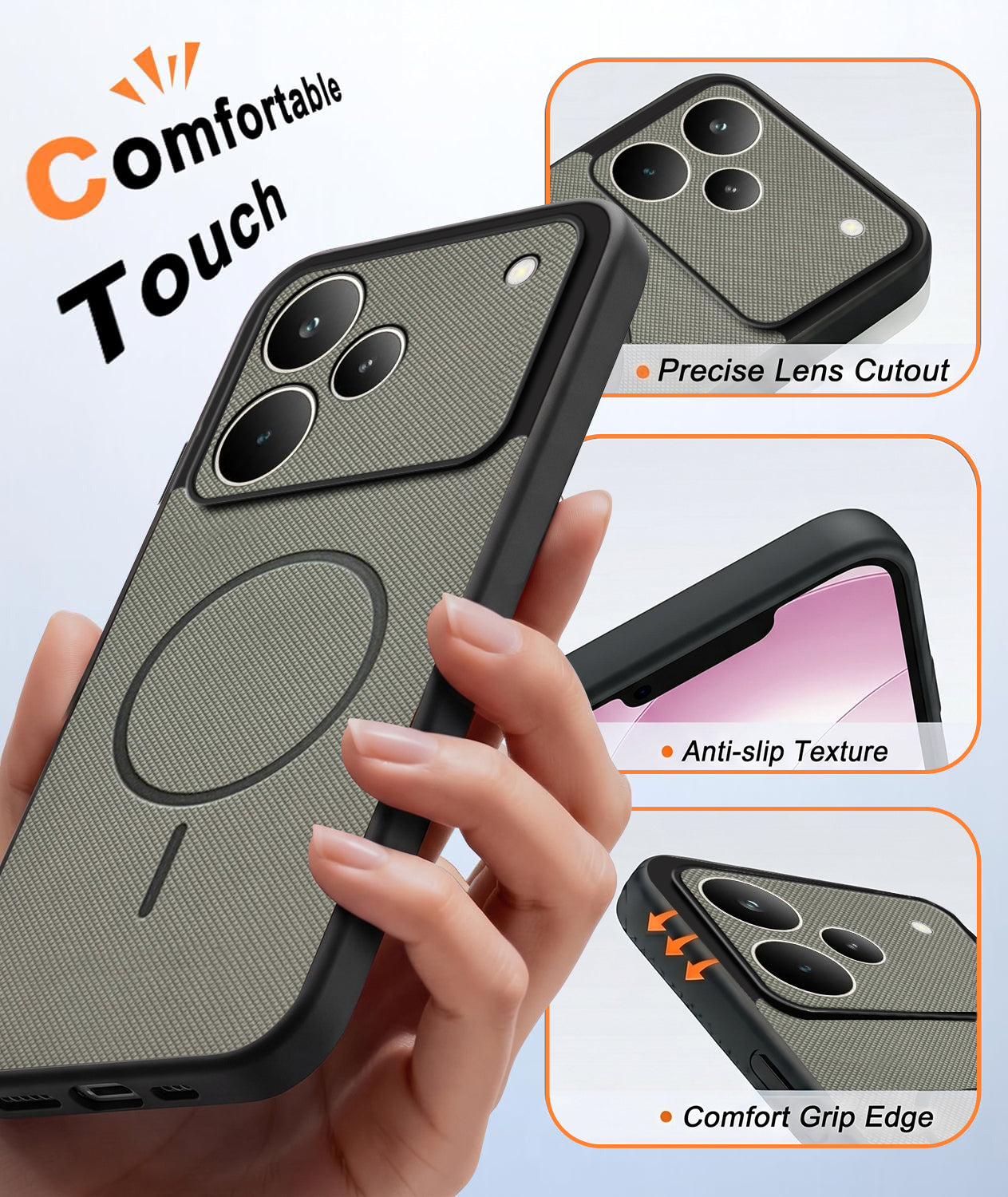 For Realme P4 Pro Back Cover Case PU Leather (Texture Grip Design | Professional Minimalist | Camera Protection | Soft and Flexible)