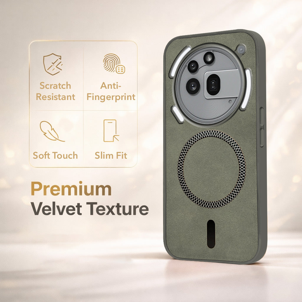 For Nothing Phone 3A Pro 5G Back Cover Case Leather Finish (MagSafe Compatible Wireless Charging | Soft Touch | Camera Bump Protection)