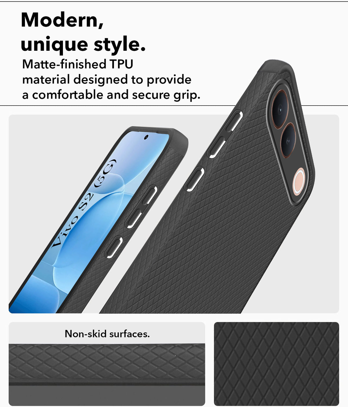 For Vivo S2 5G Back Cover Case Liquid Silicone (Camera Protection | Side Grip Texture | Soft and Flexible)