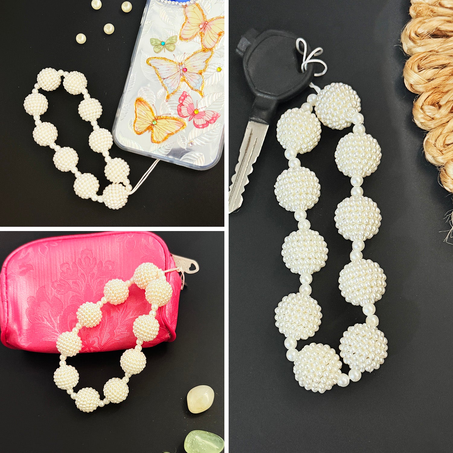 White Moti Ball Charms