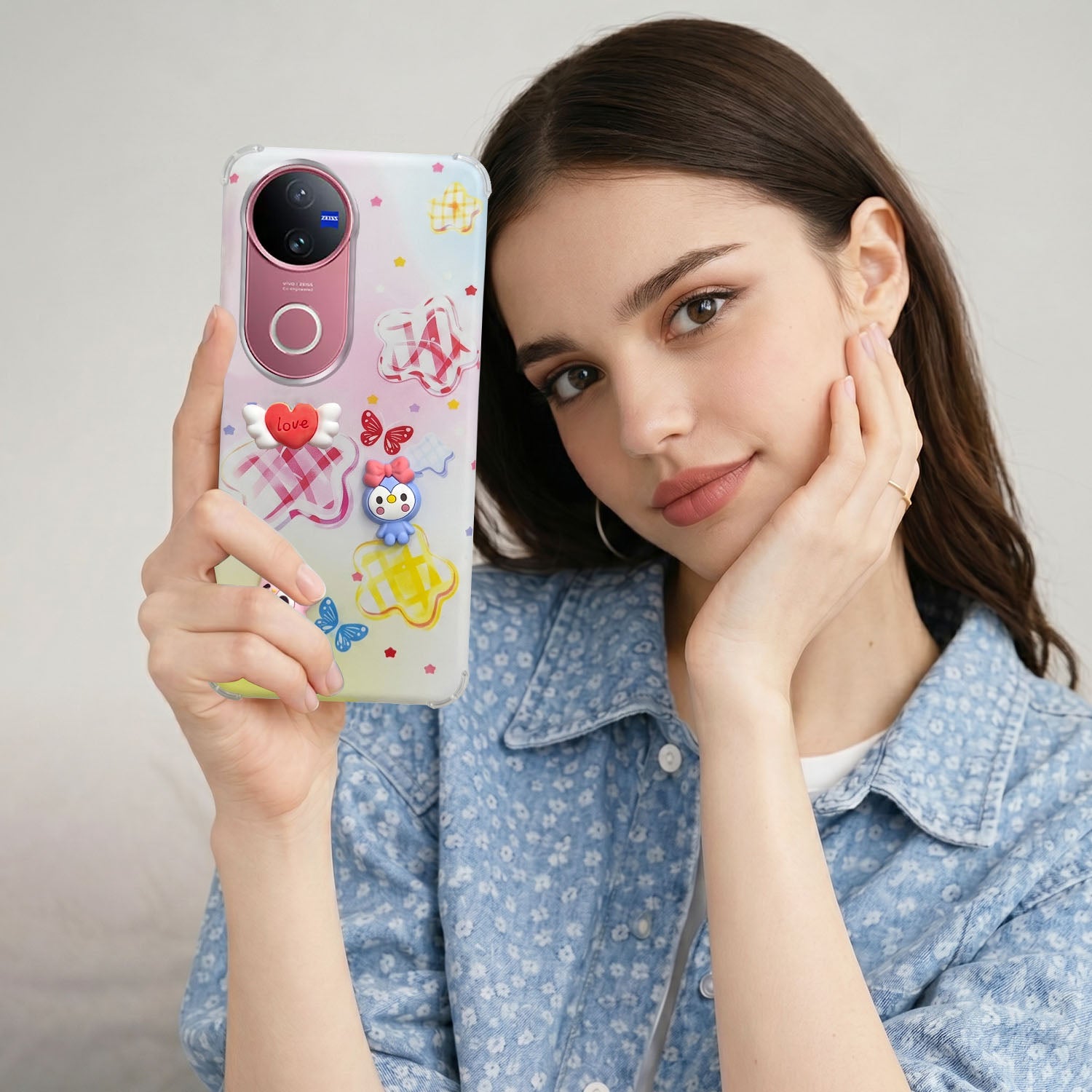 For Vivo V50 | Vivo V50e Back Cover Case (3D Cute Cartoons | Hard Back Side Soft | Matte Premium Finish | HD Printing)