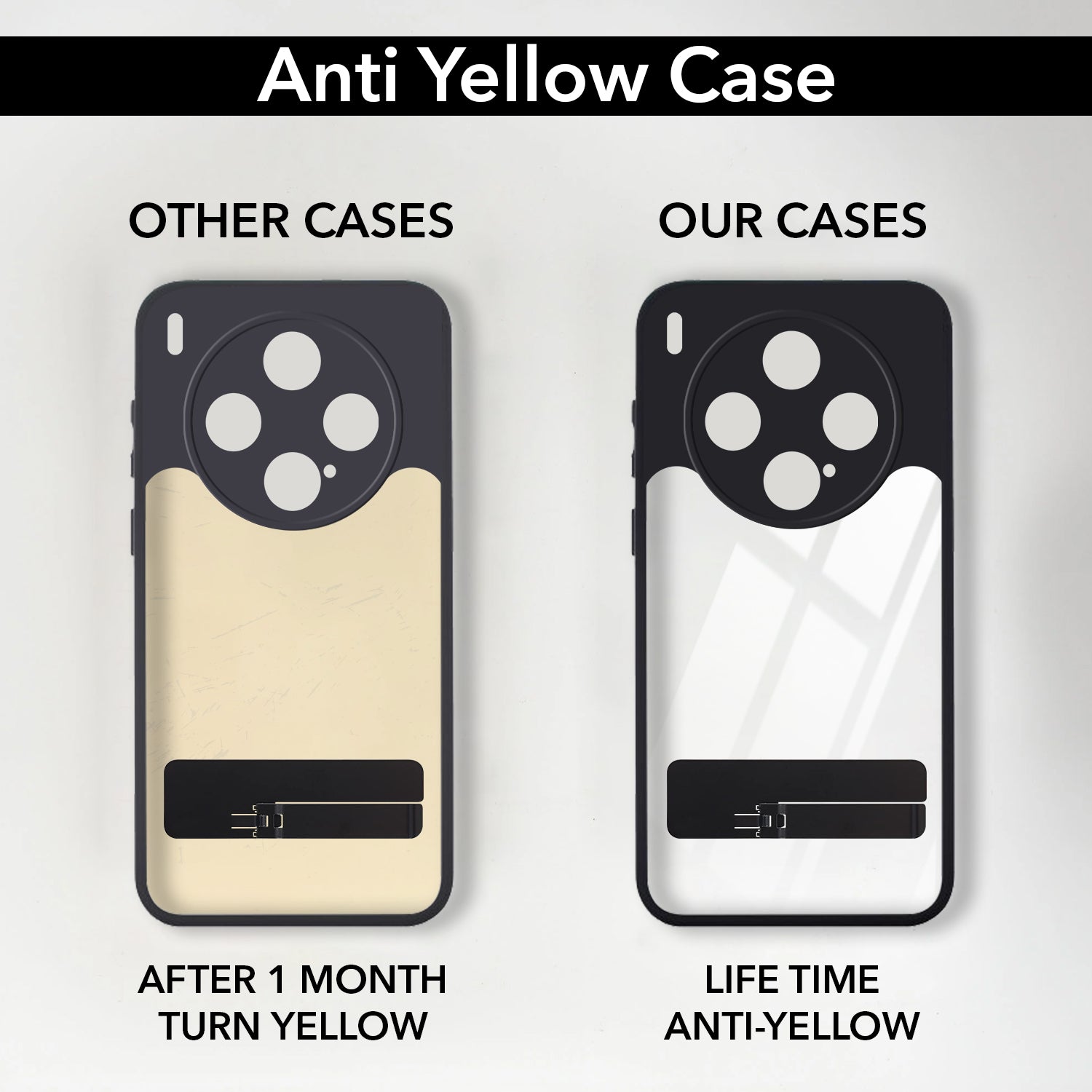 For Vivo X300 5G Back Cover Case (Built-in Stand | Lifetime Anti Yellow | Kickstand Shockproof | Camera Protection | MagSafe Compatible)