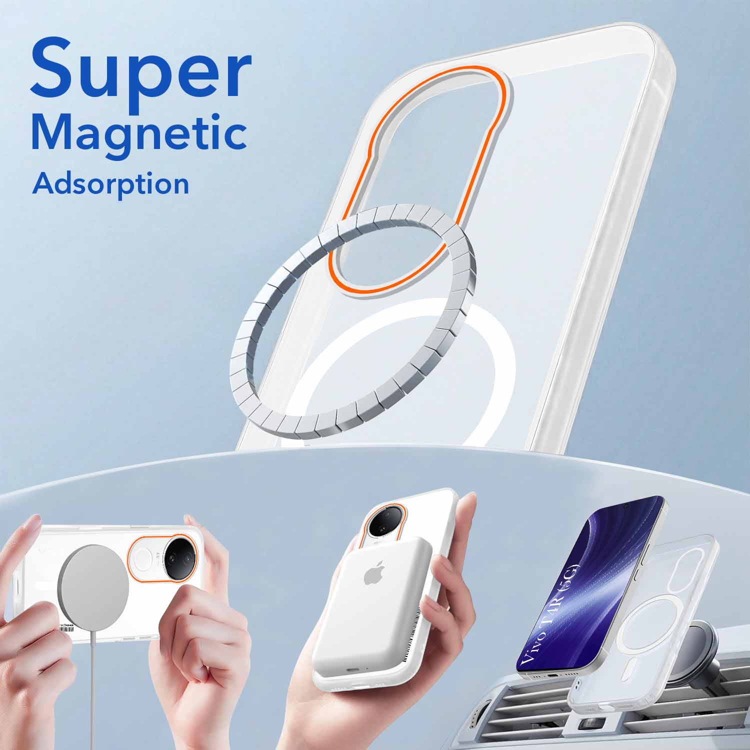 For Vivo T4R Back Cover Case (Soft Touch | Camera Bump Protection | MagSafe Compatible | Matte Finish)