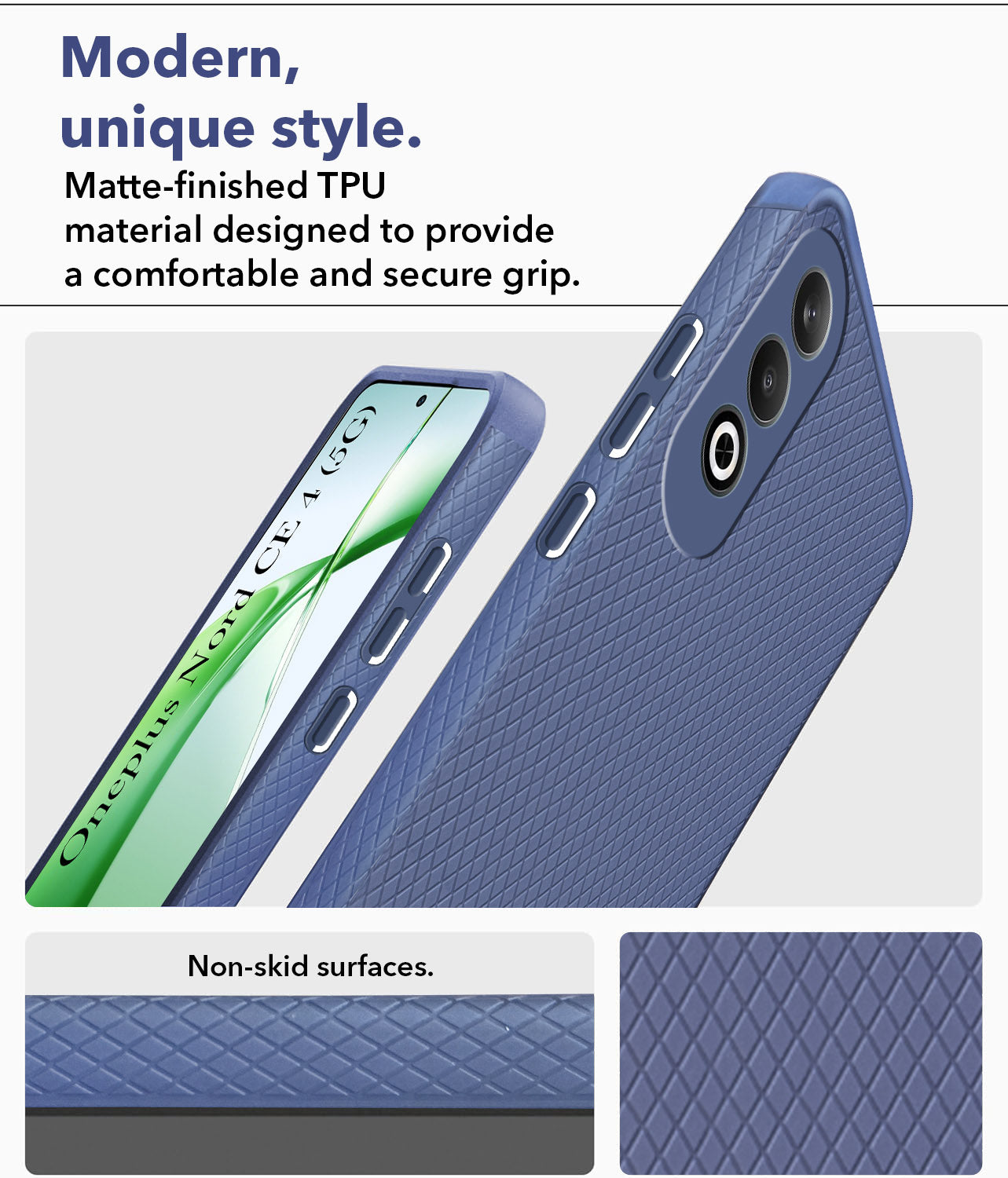 For Oneplus Nord CE 4 Back Cover Case (Liquid Silicone | Side Grip | Camera Protection)