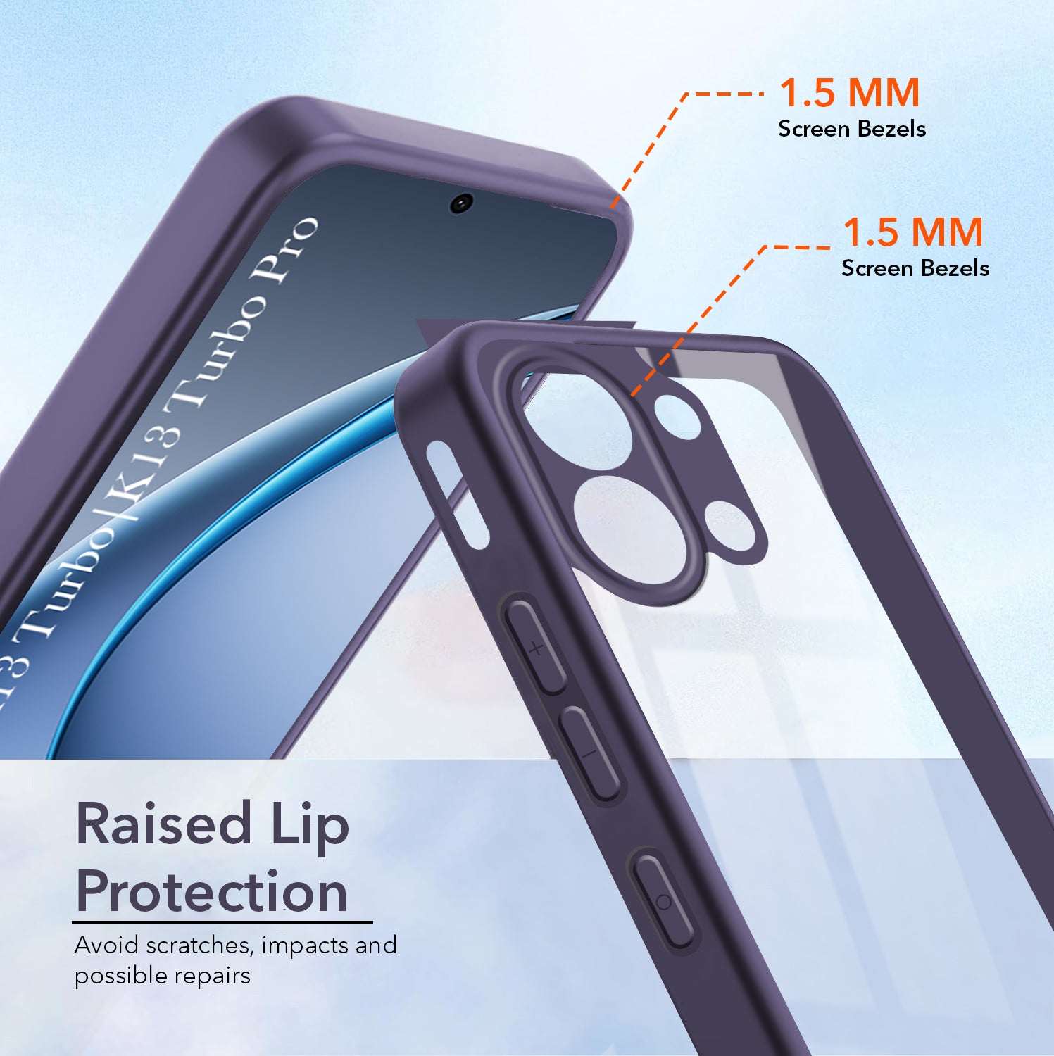 For Oppo K13 Turbo | Oppo K13 Turbo Pro Back Cover Case (Lifetime Anti Yellow | Anti Scratch | Crystal Clear Shockproof)