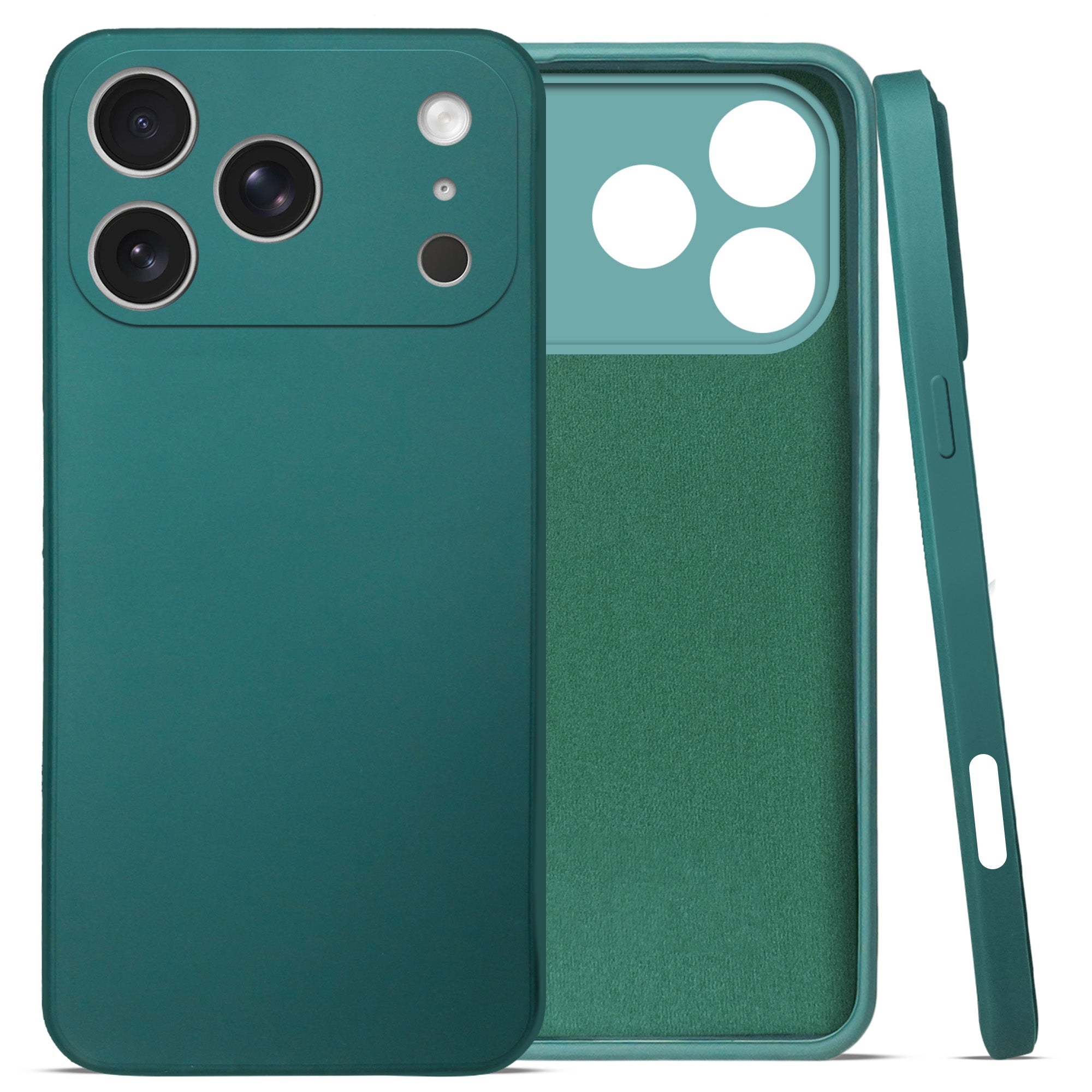 For Apple iPhone 17 Pro Back Cover Case (Matte Finish Silicone with Inside Fiber Cloth)