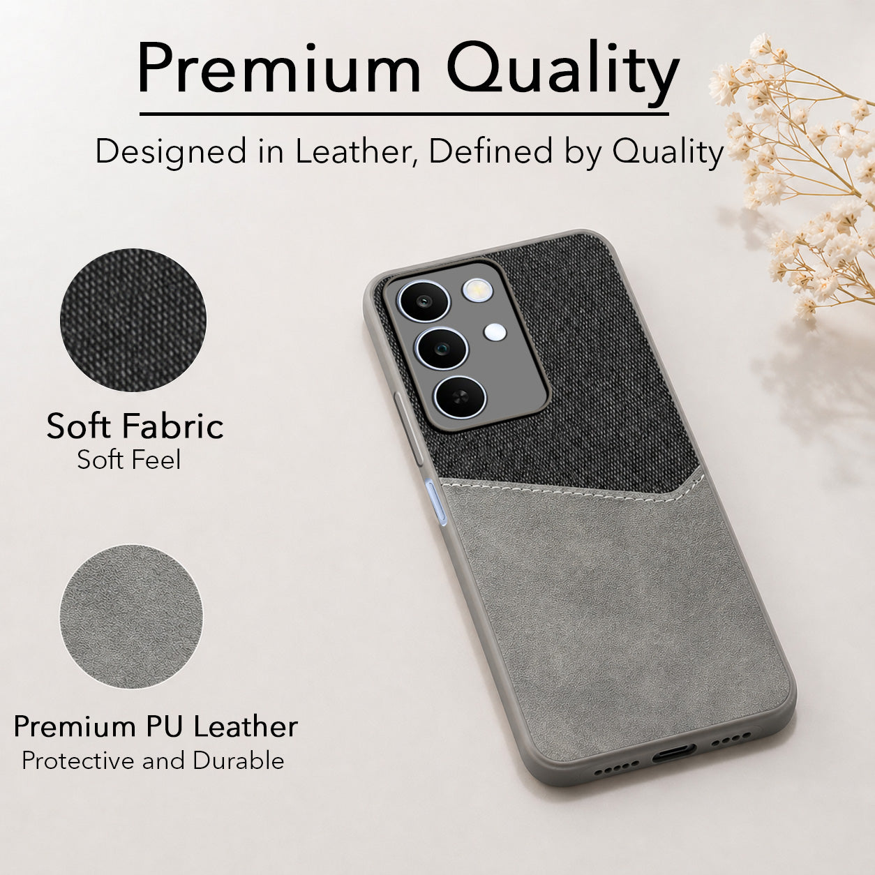For Realme C83 5G Back Cover Case (Dual PU Leather Stitch | Professional Minimalist | Soft and Flexible)