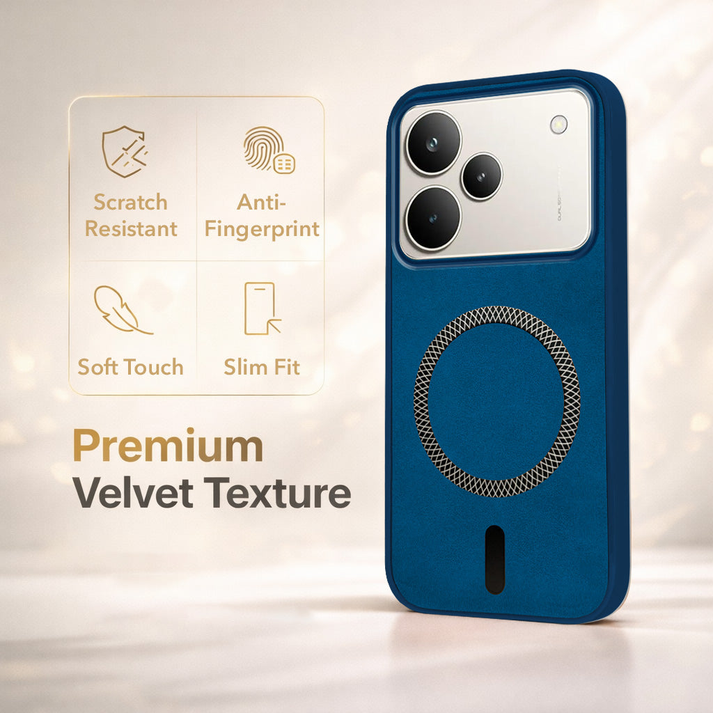 For Realme P4 Pro Back Cover Case Leather Finish (MagSafe Compatible Wireless Charging | Soft Touch | Camera Bump Protection)