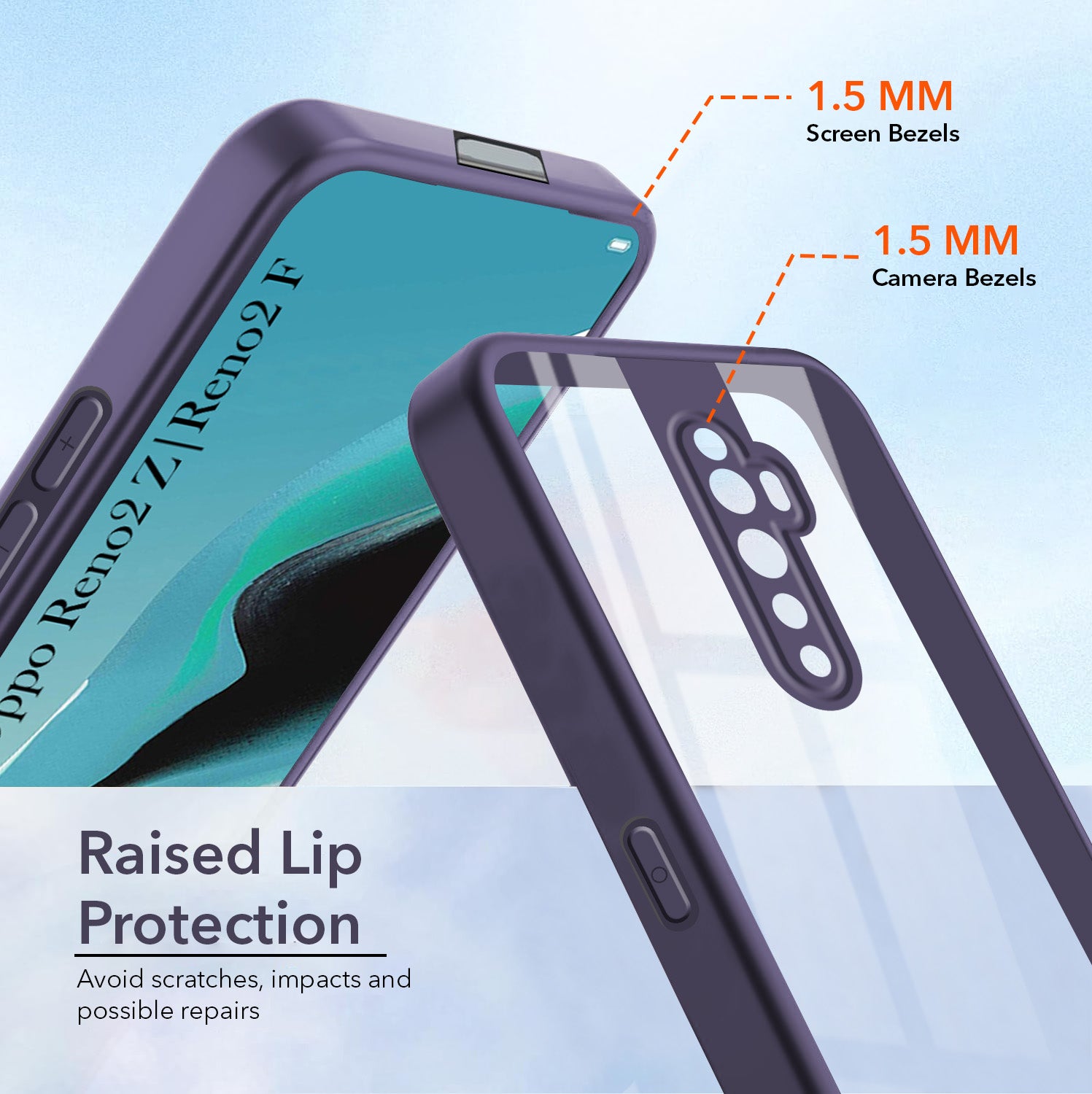 For Reno2 Z | Reno 2Z | Reno 2F | 2 F Back Cover Case Ultra-Hybrid (Lifetime Anti Yellow | Anti Scratch | Crystal Clear Shockproof)
