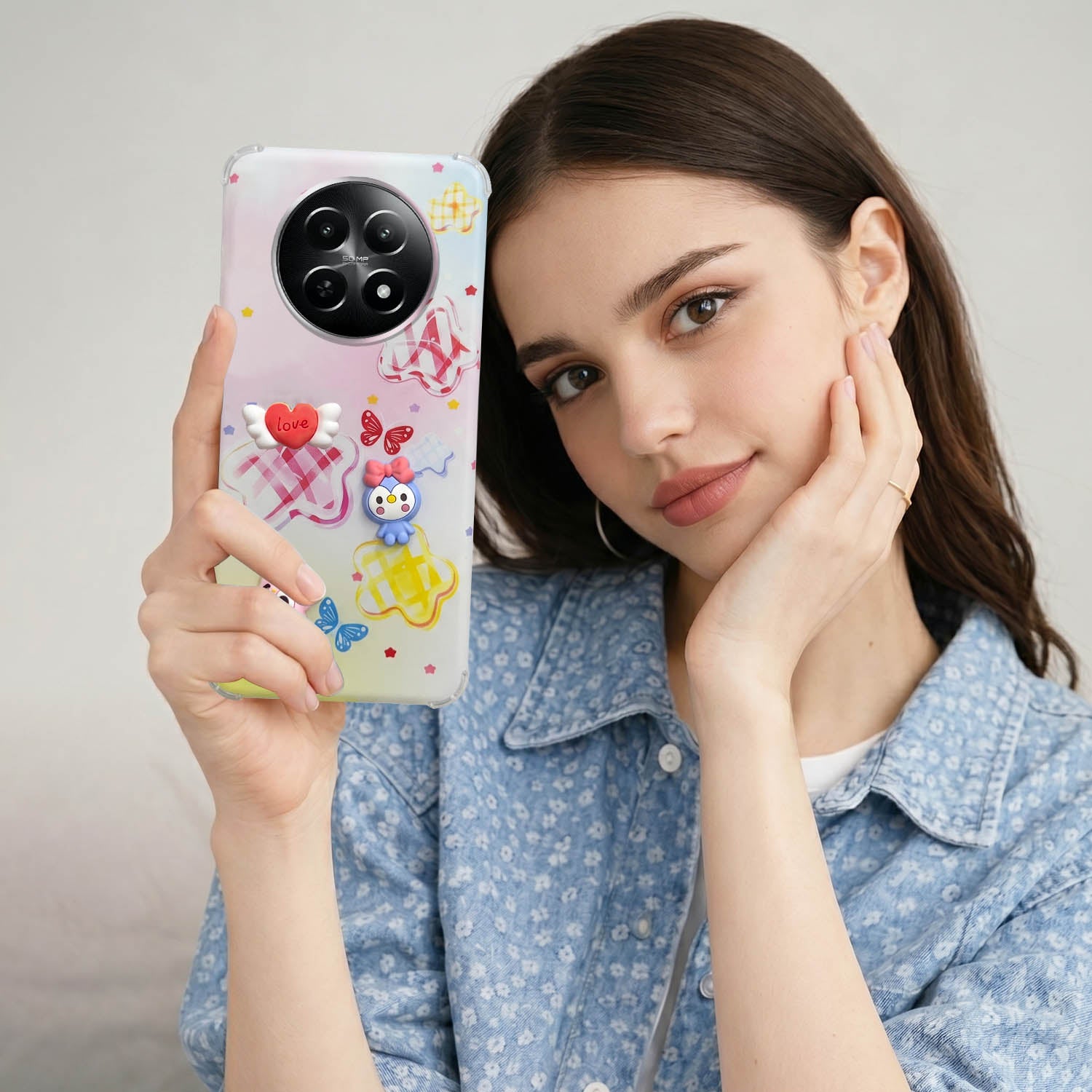 For Realme Narzo N65 5G Back Cover Case (3D Cute Cartoons | Hard Back Side Soft | Matte Premium Finish | HD Printing)