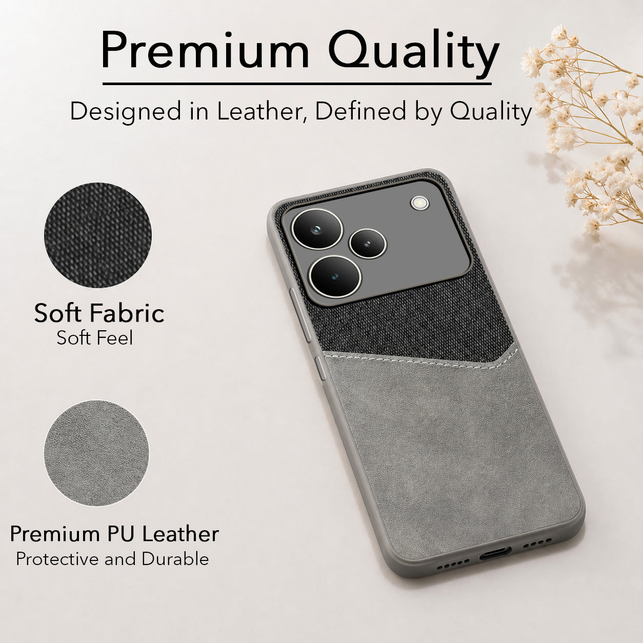 For Realme P4 Pro Back Cover Case (Dual PU Leather Stitch | Professional Minimalist | Soft and Flexible)