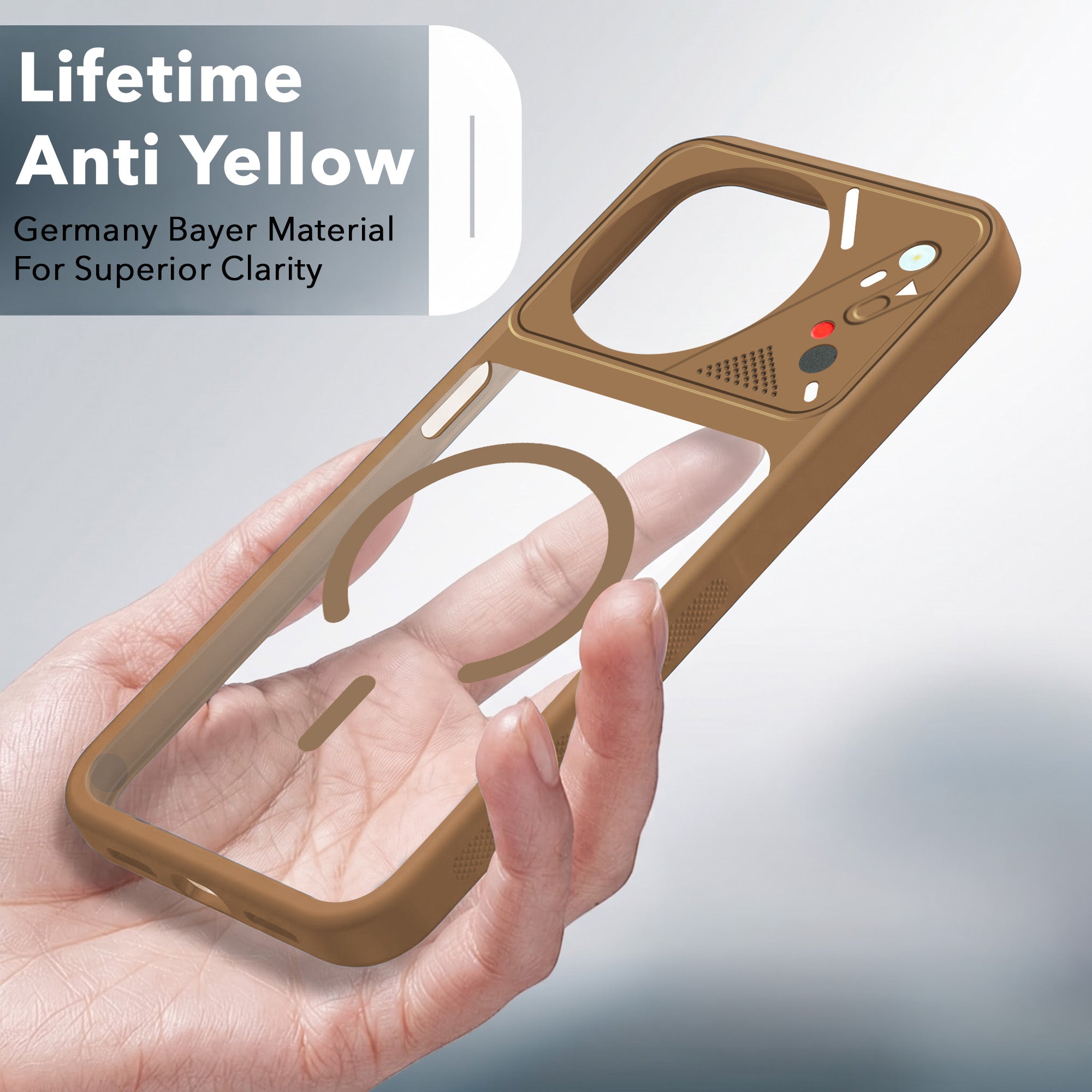 For Realme 11 5G | Realme 11x 5G Back Cover Case Lifetime Anti-Yellow Clear (Camera Protection | Side Grip | Wireless MagSafe Compatible)