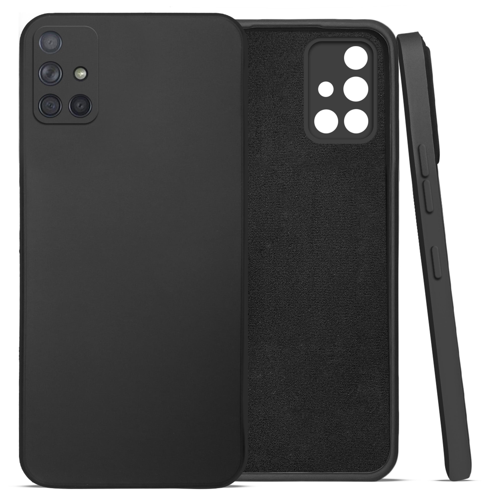For Samsung Galaxy A71 Back Cover Case (Matte Finish Silicone with Inside Fiber cloth)