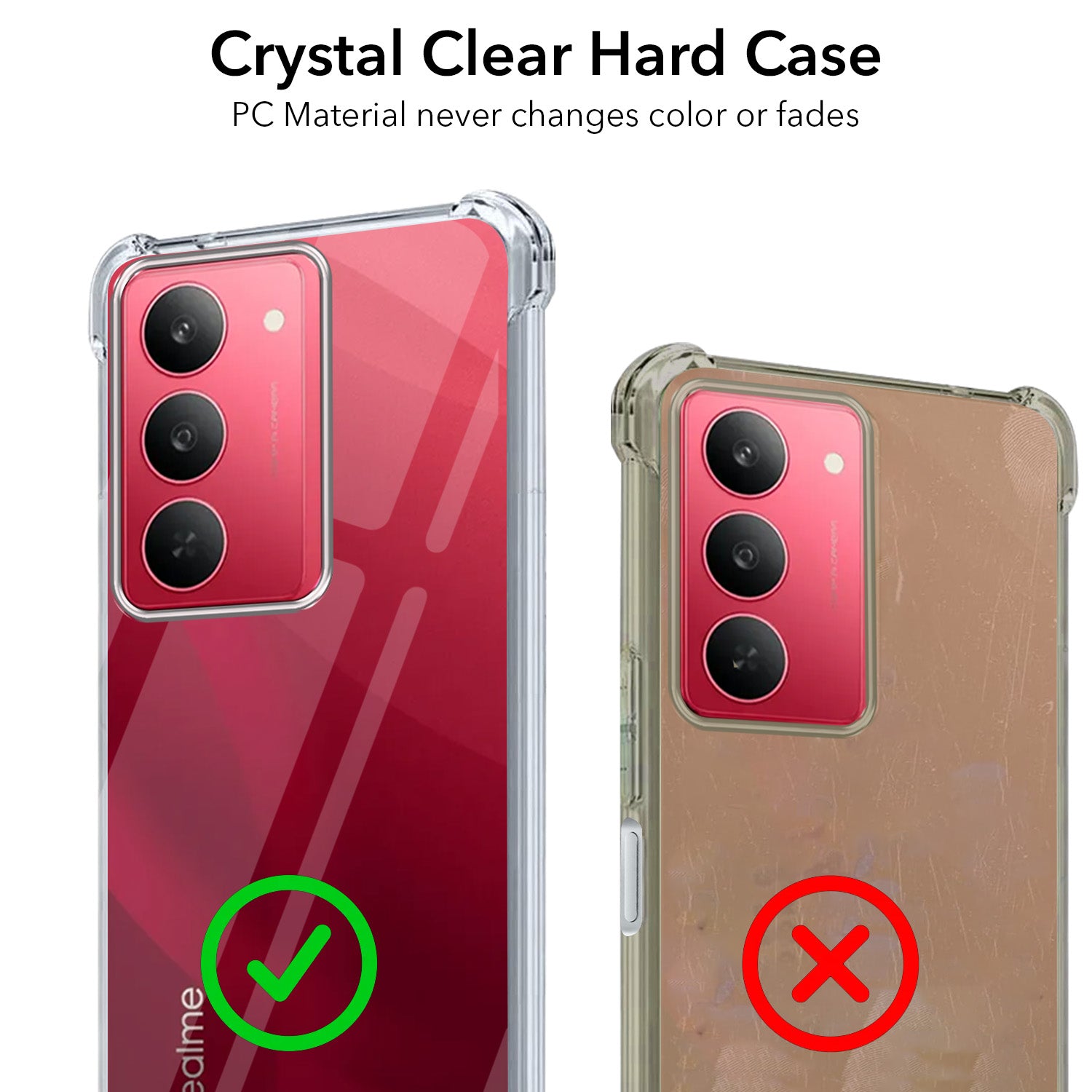 For Realme 14X Back Cover Shockproof Crystal-Clear (Drop & Camera Protection | Hard Polycarbonate)