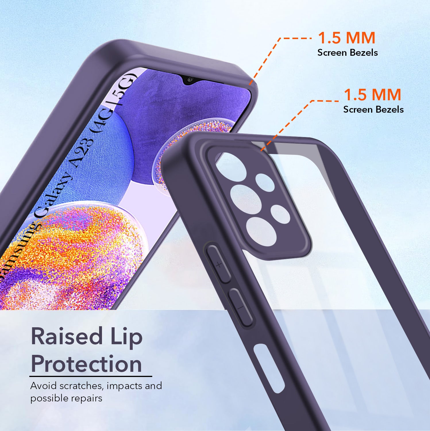For Samsung Galaxy A23 4G | 5G Back Cover Case  Ultra-Hybrid (Lifetime Anti Yellow | Anti Scratch | Crystal Clear Shockproof)
