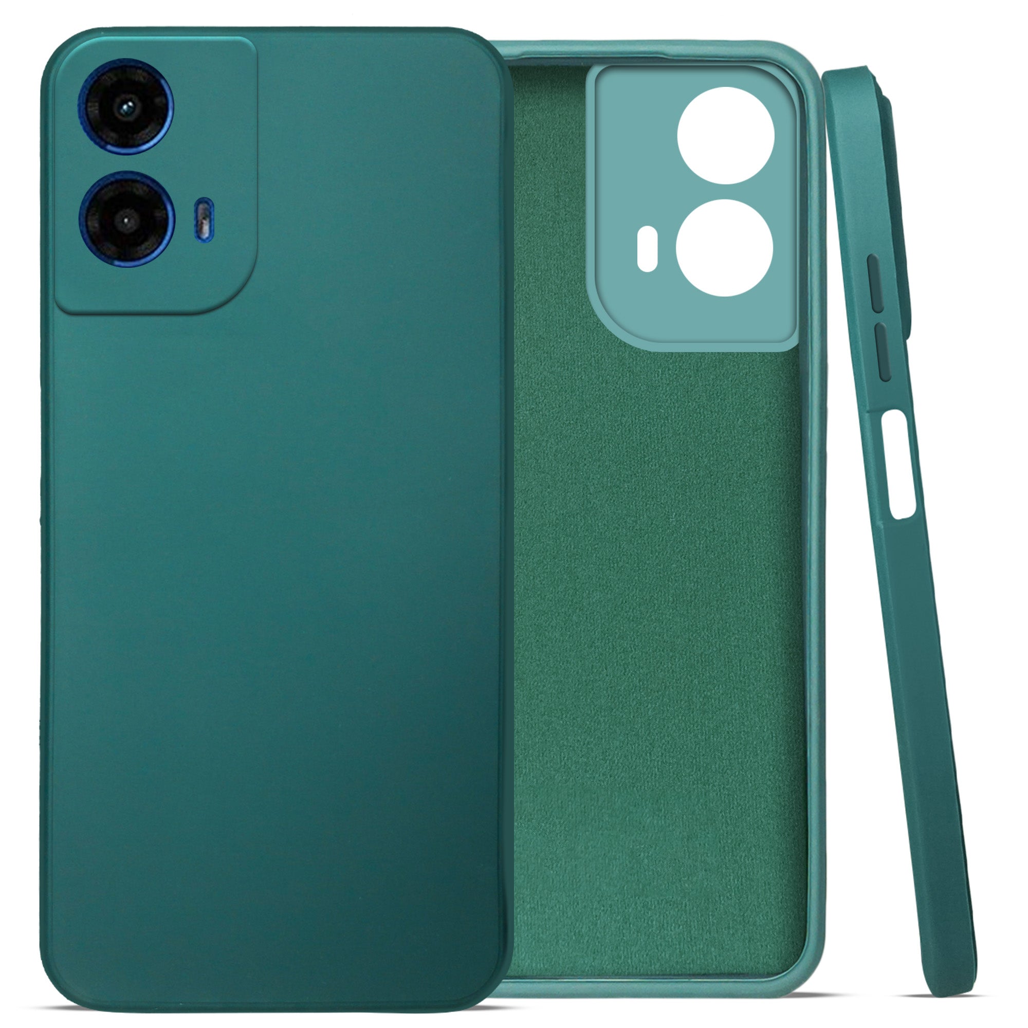 For Motorola Moto G45 Back Cover Case (Matte Finish Silicone with Inside Fiber cloth)