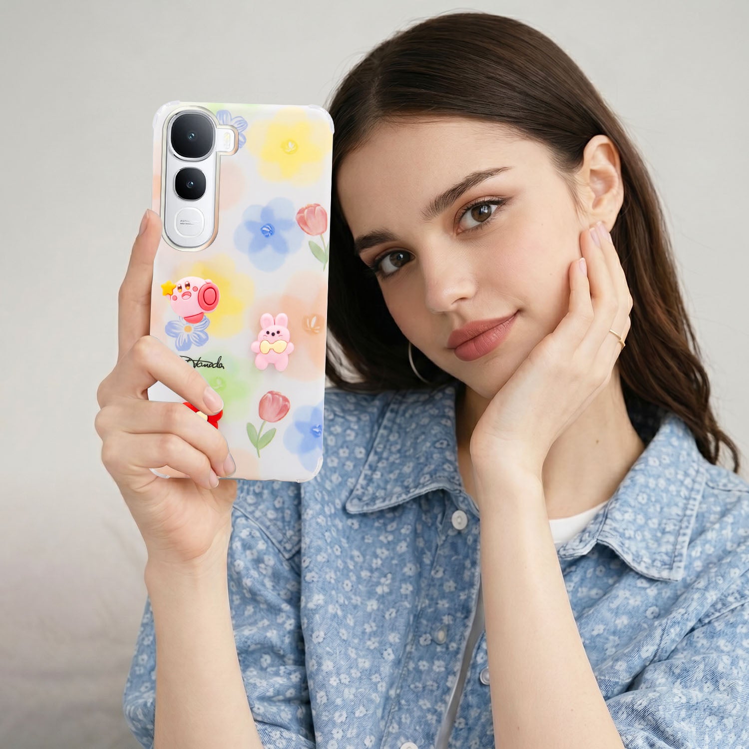 For Vivo Y400 Back Cover Case (3D Cute Cartoons | Hard Back Side Soft | Matte Premium Finish | HD Printing)
