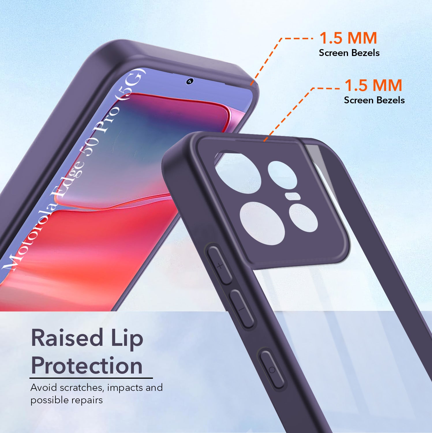 For Motorola Moto Edge 50 Pro Back Cover Case (Lifetime Anti Yellow | Anti Scratch | Crystal Clear Shockproof)