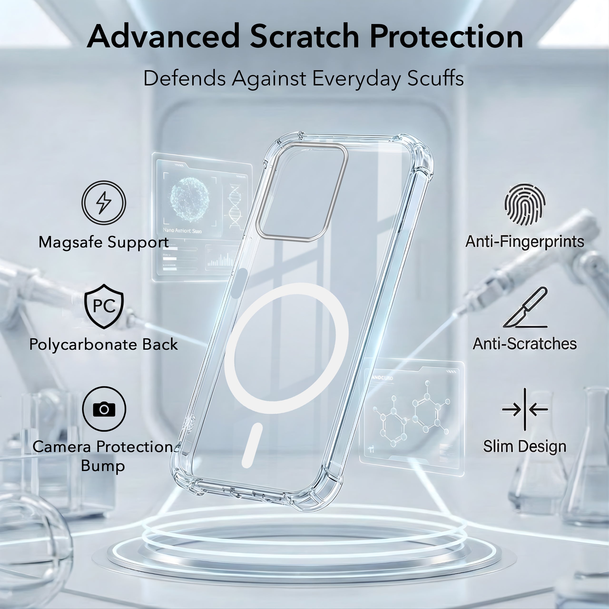 For Vivo iQOO Z11 Lite Back Cover Shockproof Crystal-Clear (Magsafe Wireless Support | Drop & Camera Protection | Hard Polycarbonate)
