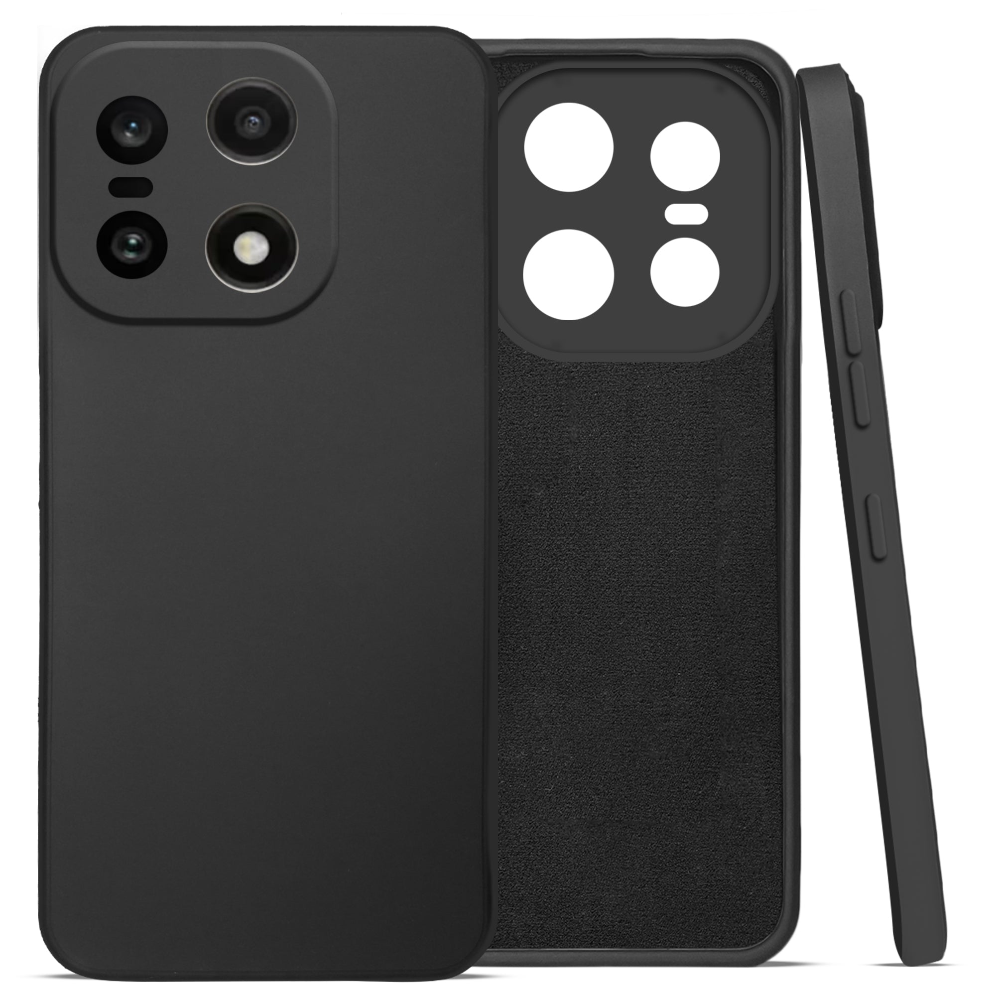 For OnePlus 15 5G Back Cover Case (Matte Finish Silicone with Inside Fiber cloth)