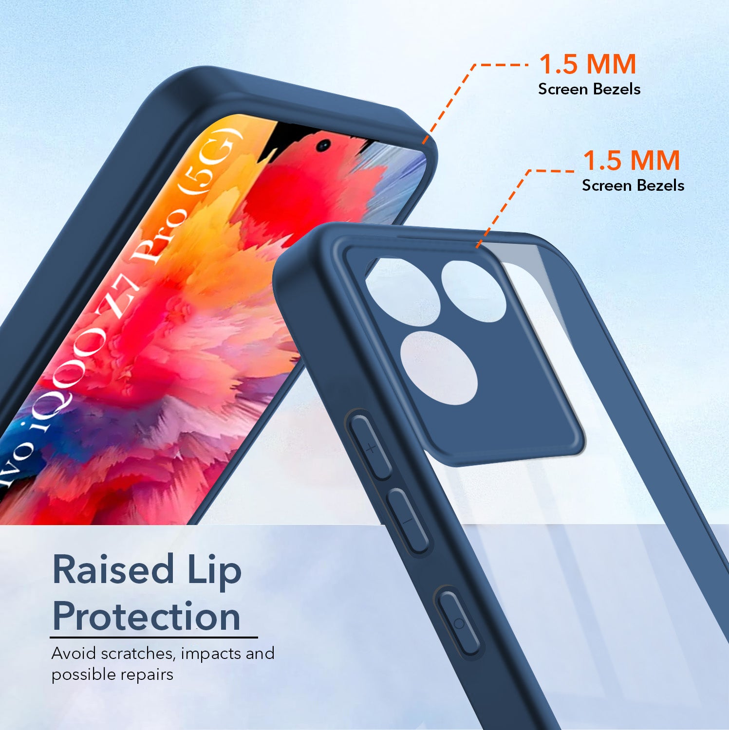For Vivo iQOO Z7 Pro Back Cover Case Ultra-Hybrid(Lifetime Anti Yellow | Anti Scratch | Crystal Clear Shockproof)