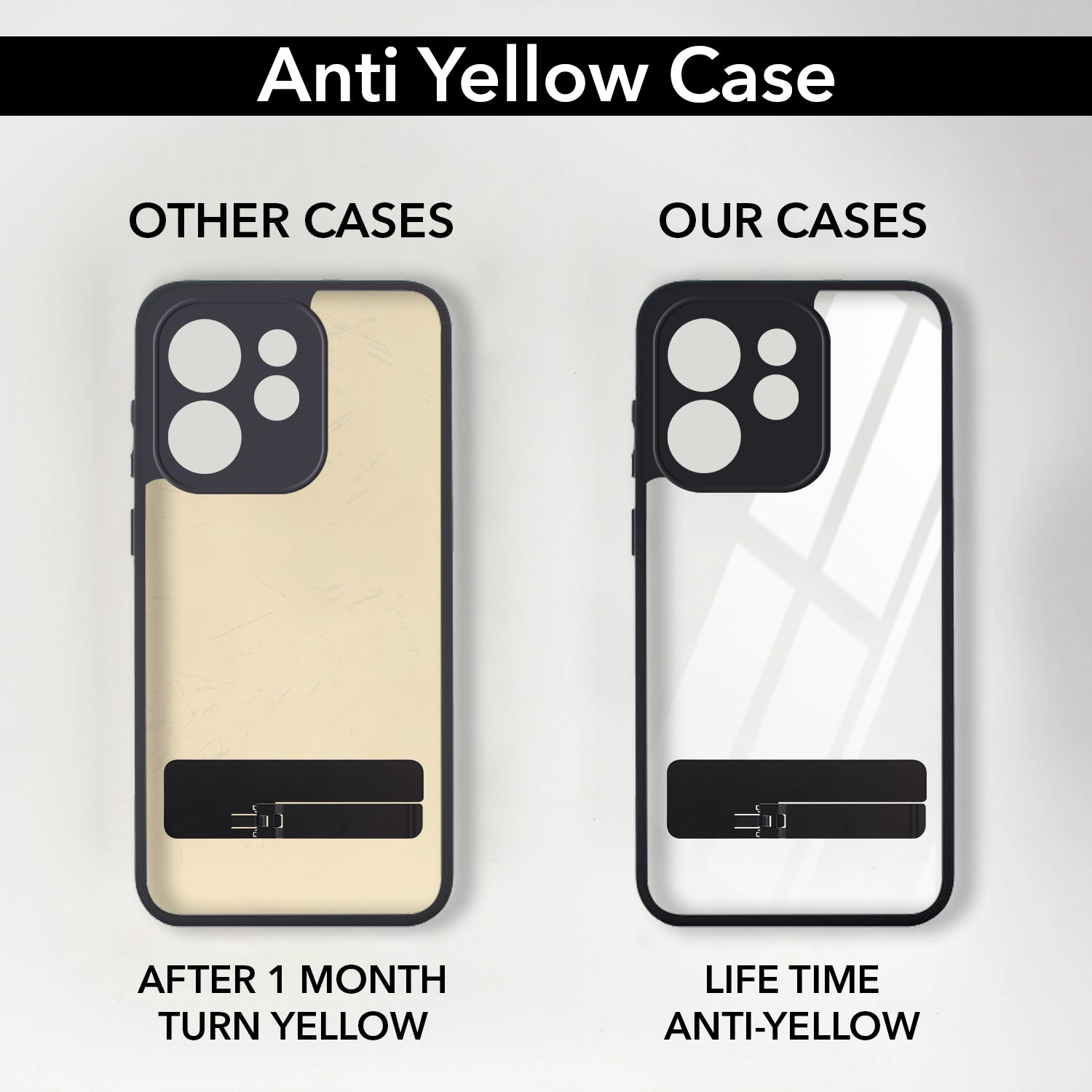 For Oppo Reno15 Pro Mini 5G | Oppo Reno 15 Pro Mini 5G Back Cover Case (Built-in Stand | Lifetime Anti Yellow | Kickstand Shockproof | Camera Protection | MagSafe Compatible)