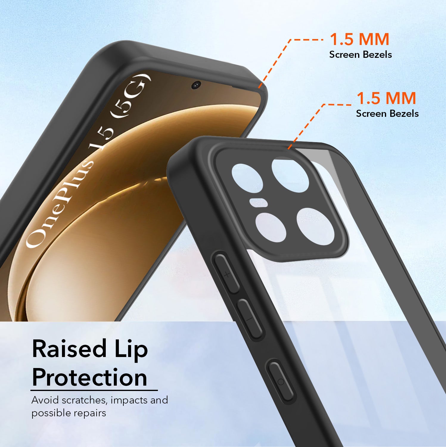 For OnePlus 15 5G Back Cover Case Ultra-Hybrid (Lifetime Anti Yellow | Anti Scratch | Crystal Clear Shockproof)