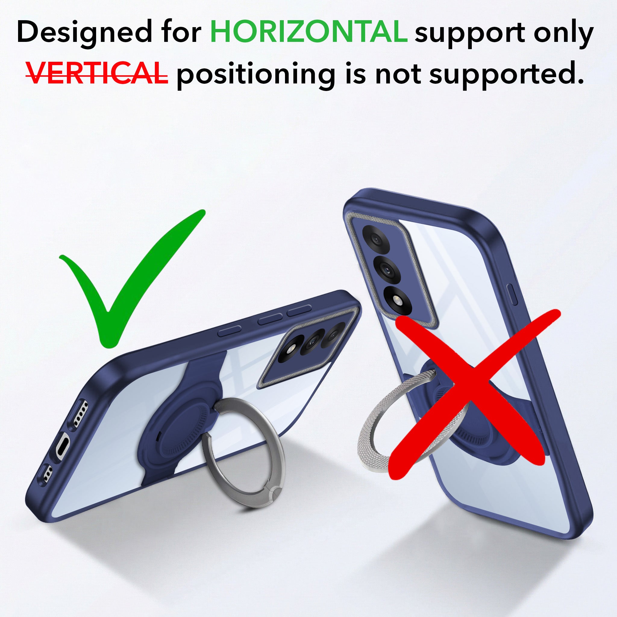 For Oneplus Nord 5 Back Cover Case with stand (Built-in Ring Holder Kickstand | Lifetime Anti Yellow | Camera Protection)