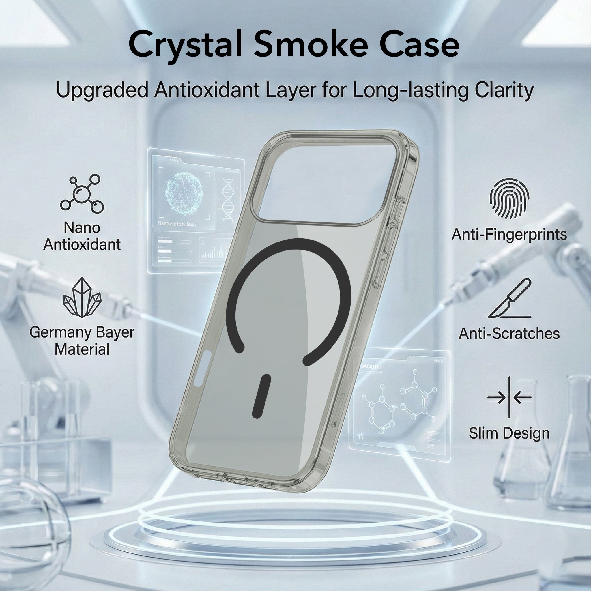 For Apple iPhone 17 Pro Max Lifetime Anti-Yellow MagSafe Compatible Clear (Sleek Hard Crystal | Camera Protection and Shockproof)