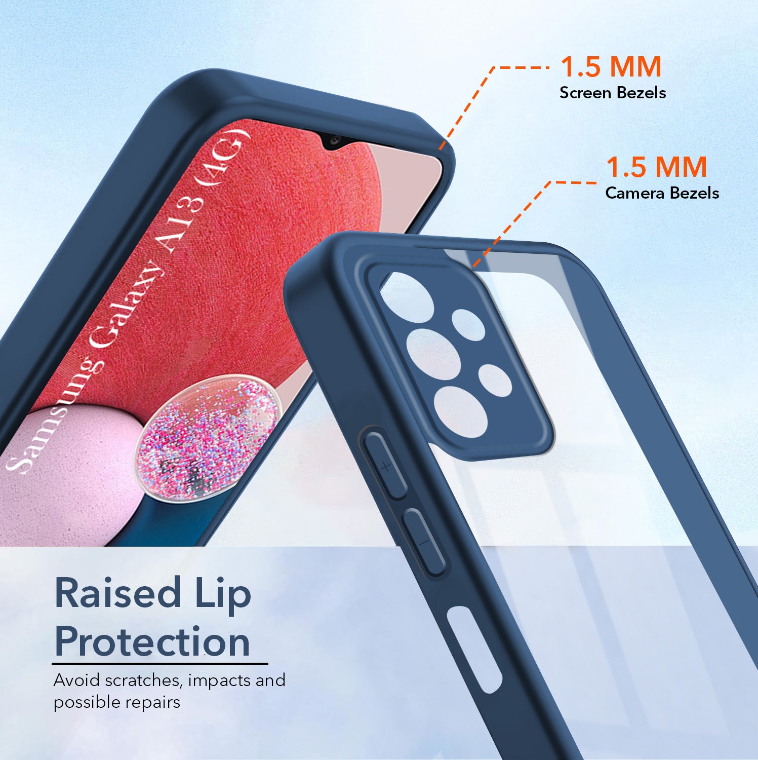 For Samsung Galaxy A13 4G Back Cover Case Ultra-Hybrid (Lifetime Anti Yellow | Anti Scratch | Crystal Clear Shockproof)