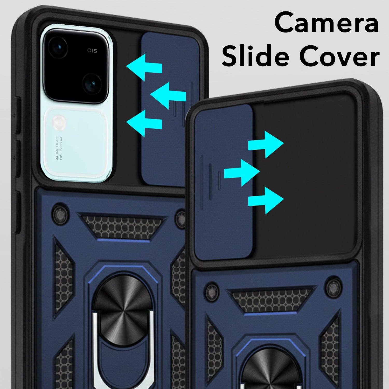For Vivo V30 5G Back Cover Case ( Hybrid Dual Armor Polycarbonate | Carbon Black)