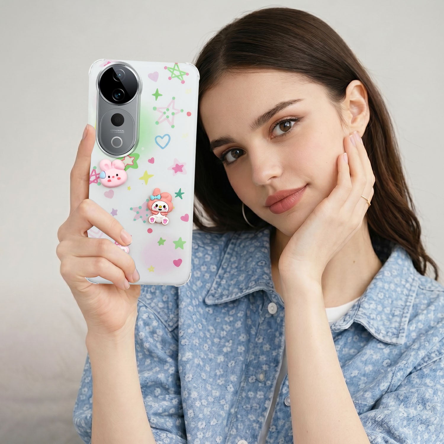 For Vivo T3 Ultra Back Cover Case (3D Cute Cartoons | Hard Back Side Soft | Matte Premium Finish | HD Printing)