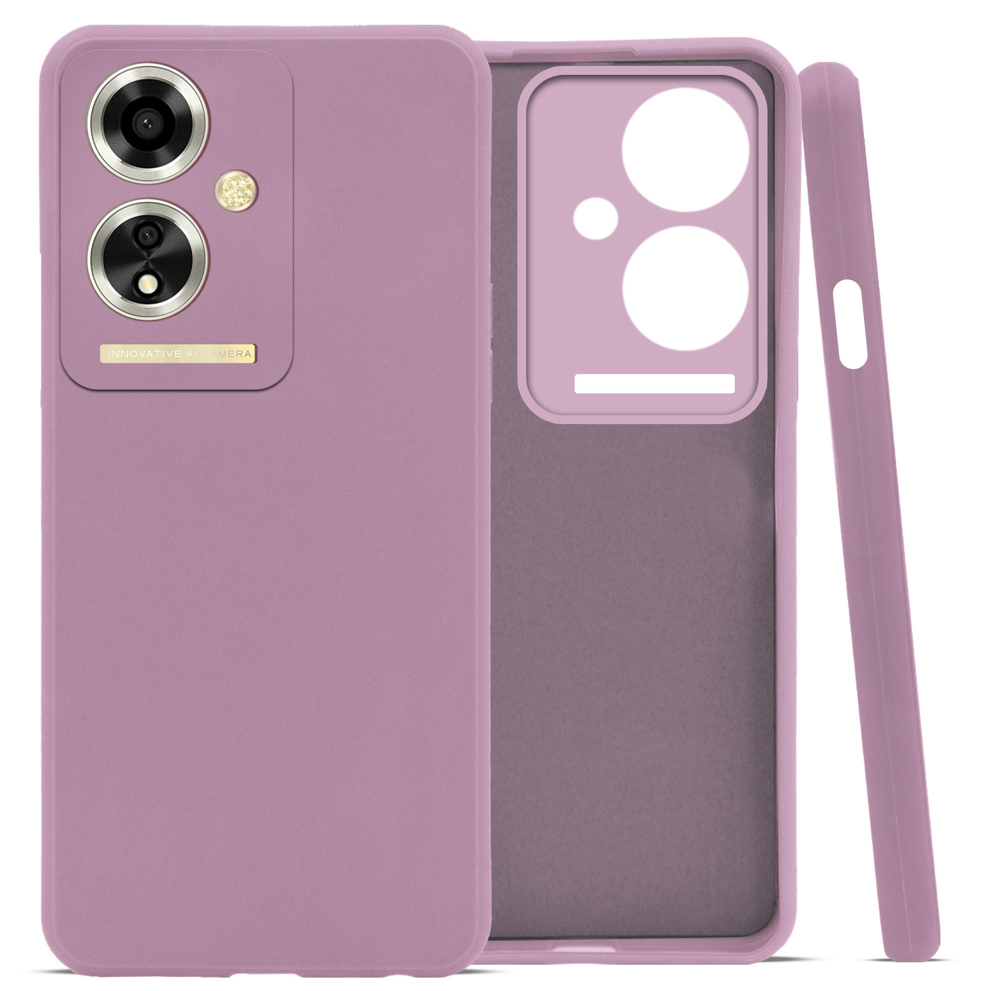For Oppo A59 5G Back Cover Case(Matte Finish Silicone with Inside Fiber Cloth)