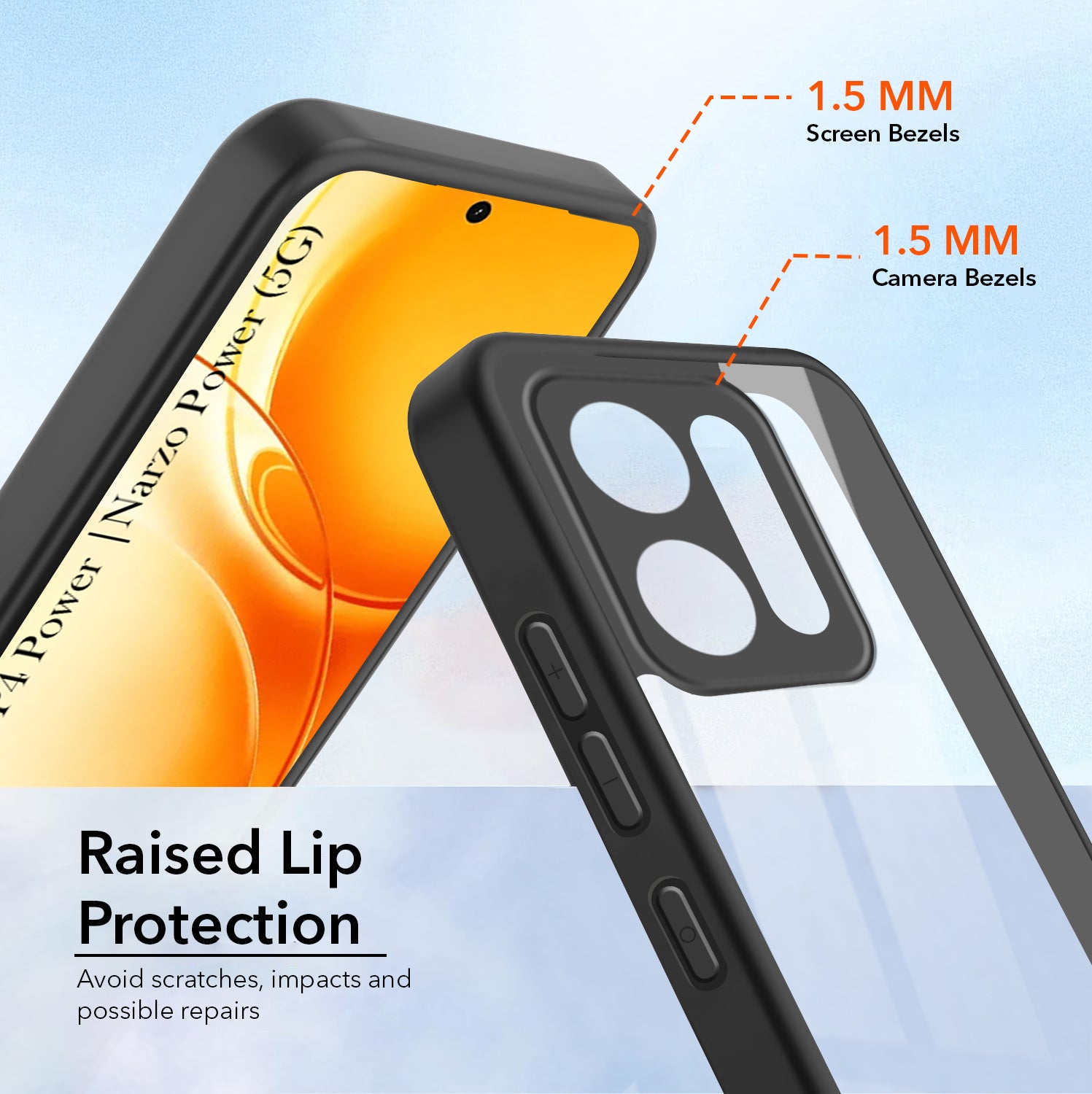 For Realme P4 Power 5G | Realme Narzo Power Back Cover Case Ultra-Hybrid (Lifetime Anti Yellow | Anti Scratch | Crystal Clear Shockproof)