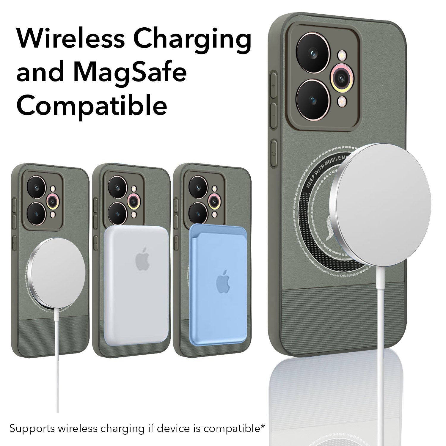 For Realme 15 Pro Back Cover Case PU Leather Finish (Professional Minimalist Texture | MagSafe Compatile | Camera Protection | Sleek Sober Formal)