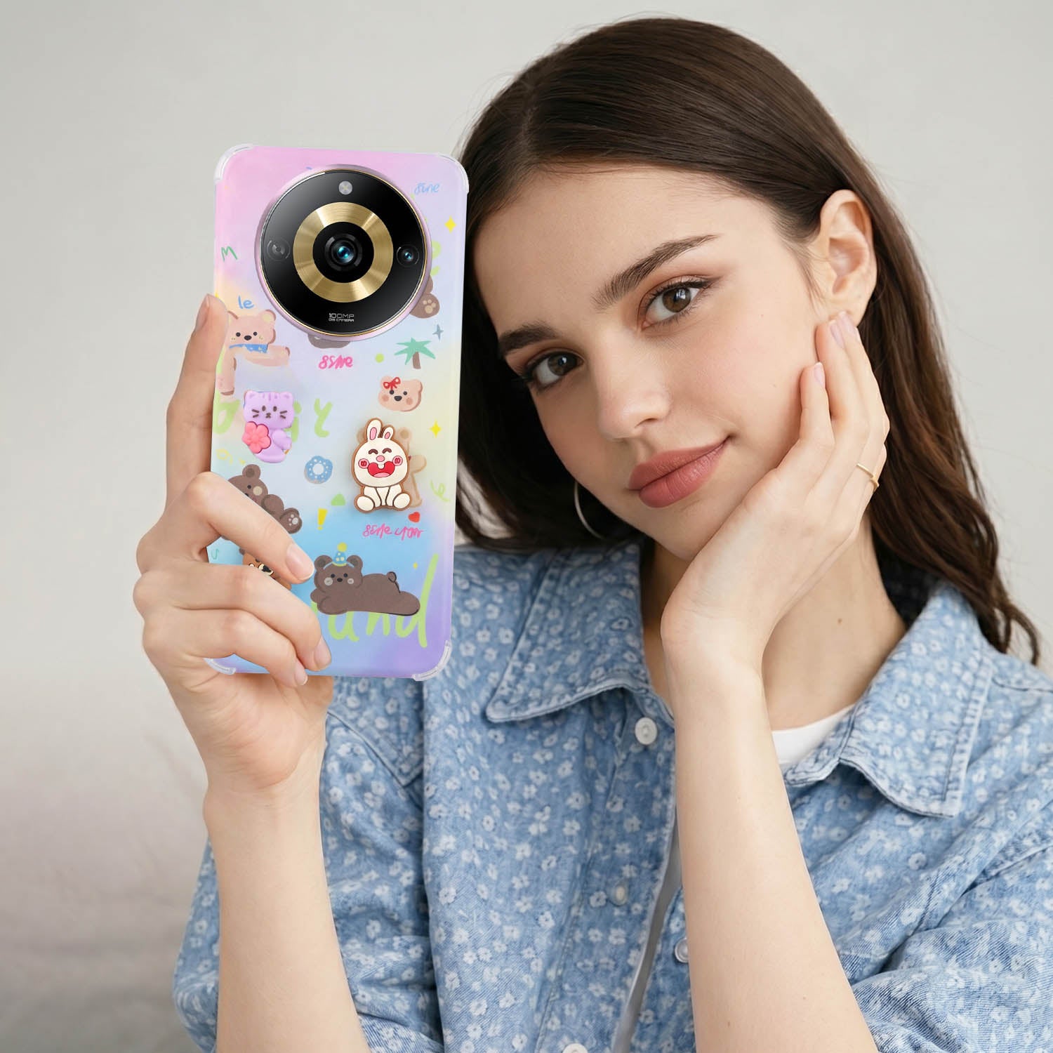 For Realme Narzo 60 Pro Back Cover Case (3D Cute Cartoons | Hard Back Side Soft | Matte Premium Finish | HD Printing)