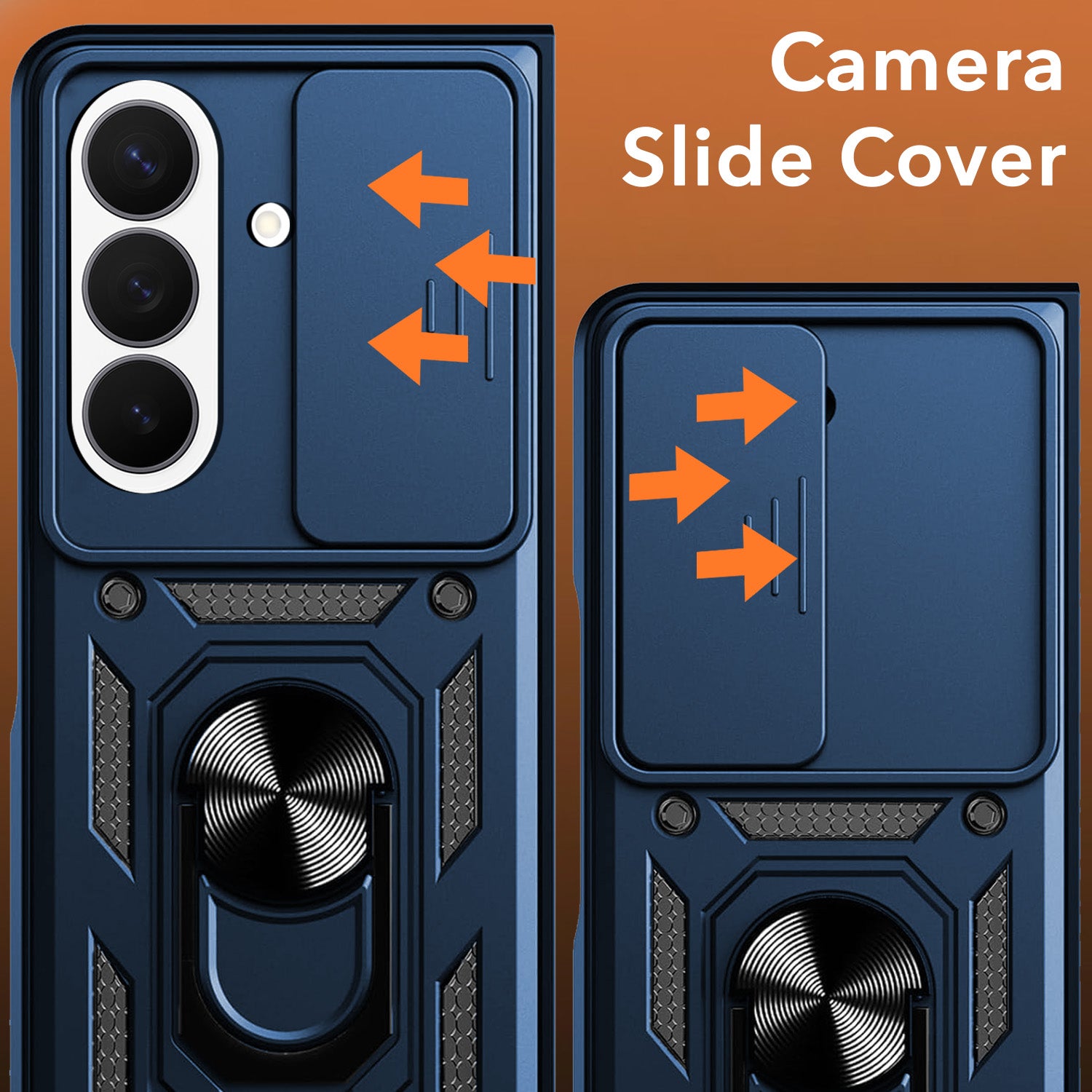 For Samsung Galaxy Z Fold 8 Ultra Back Cover Case Hybrid Armor (Sliding Shutter Camera Protection | Polycarbonate |Ring Holder Kickstand)