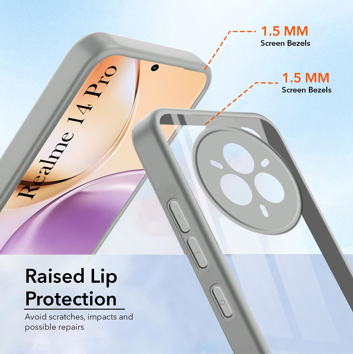 For Realme 14 Pro Back Cover Case (Lifetime Anti Yellow | Anti Scratch | Crystal Clear Shockproof)