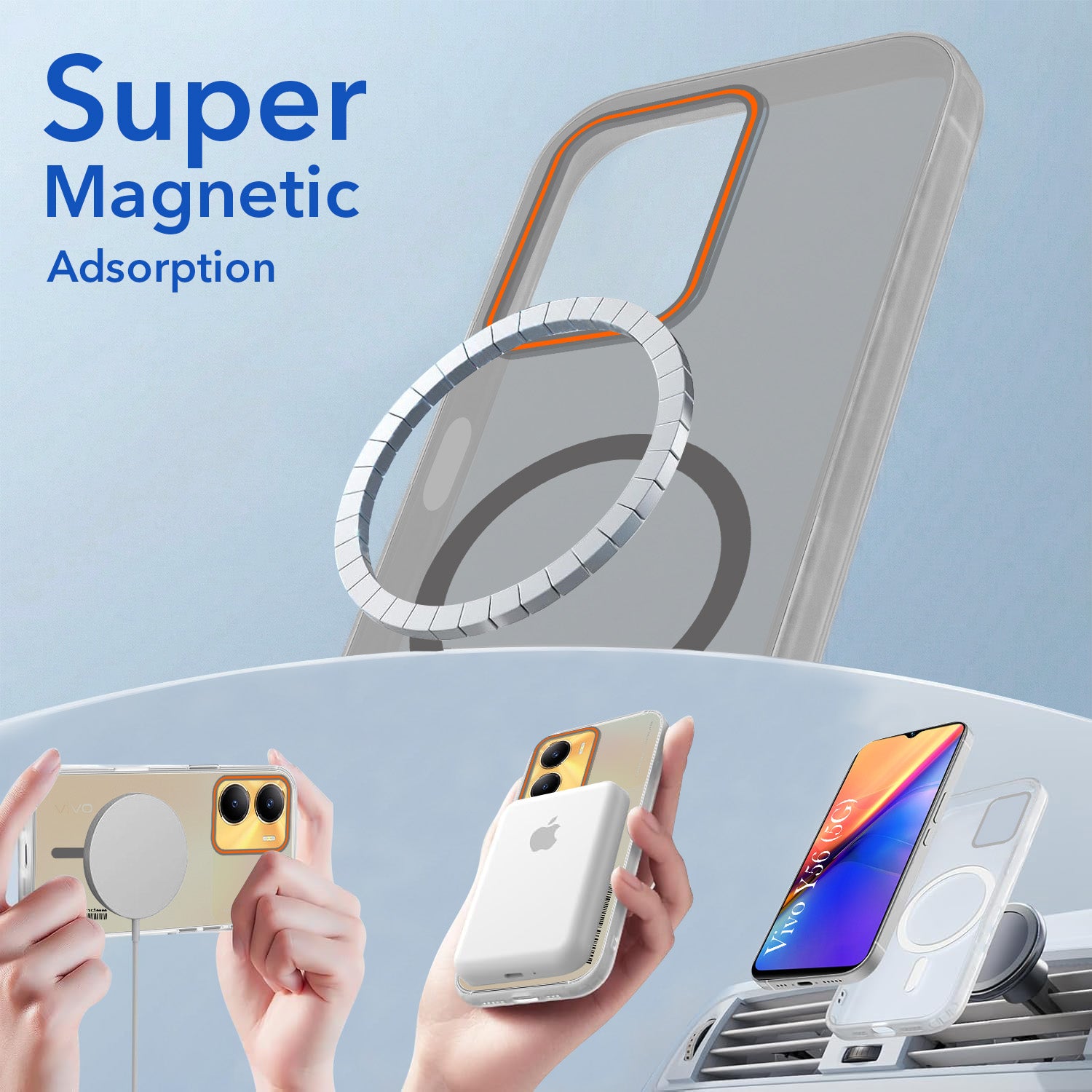 For Vivo Y56 5G Back Cover Case (Soft Touch | Camera Bump Protection | MagSafe Compatible | Matte Finish)