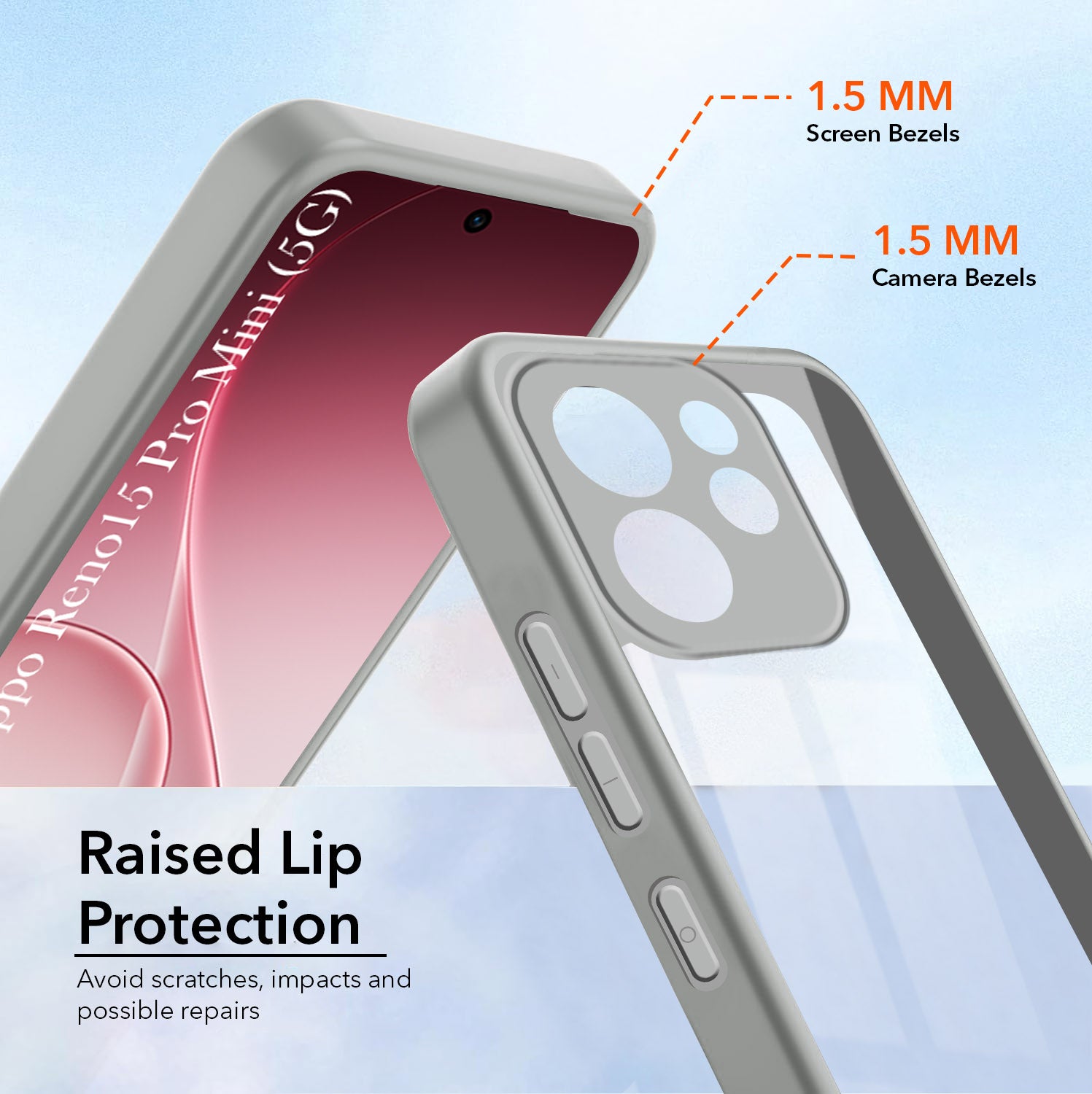 For Oppo Reno15 Pro Mini 5G | Oppo Reno 15 Pro Mini 5G Back Cover Case Ultra-Hybrid (Lifetime Anti Yellow | Anti Scratch | Crystal Clear Shockproof)