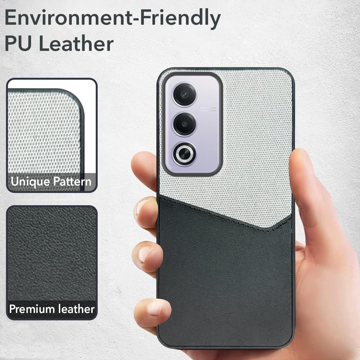 For Oppo A3 Pro 5G Back Cover Case (Dual PU Leather Stitch | Professional Minimalist | Soft and Flexible)