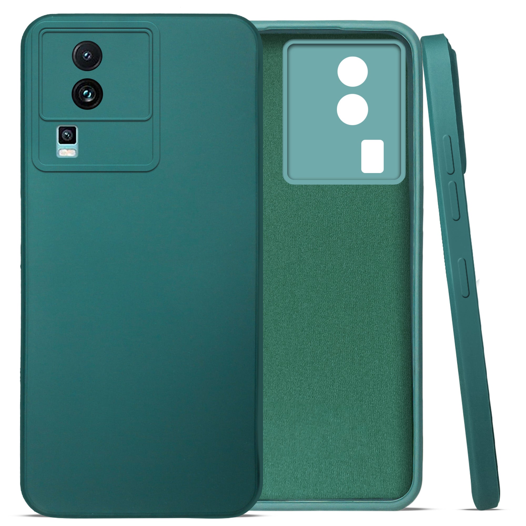 For Vivo iQOO Neo 7 5G Back Cover Case (Matte Finish Silicone with Inside Fiber Cloth)
