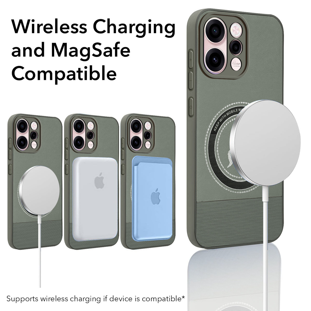 For Oppo Reno 15c Back Cover Case PU Leather Finish (Professional Minimalist Texture | MagSafe Compatile | Camera Protection | Sleek Sober Formal)