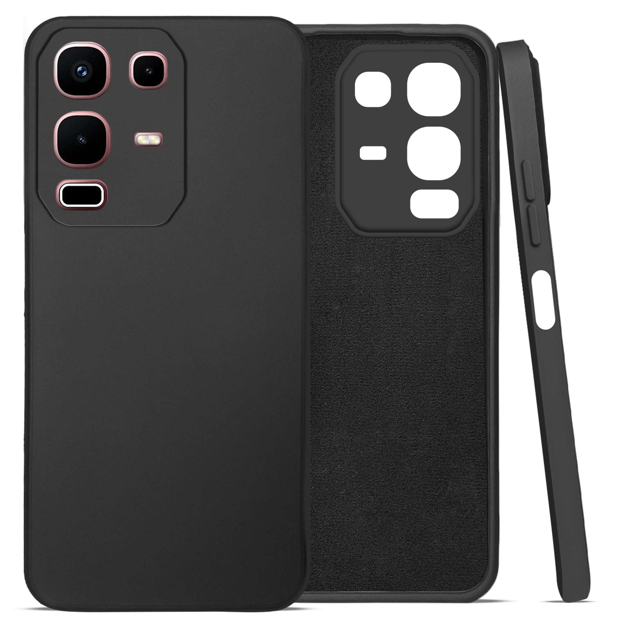 For Infinix Note 50x Back Cover Case (Matte Finish Silicone with Inside Fiber cloth)