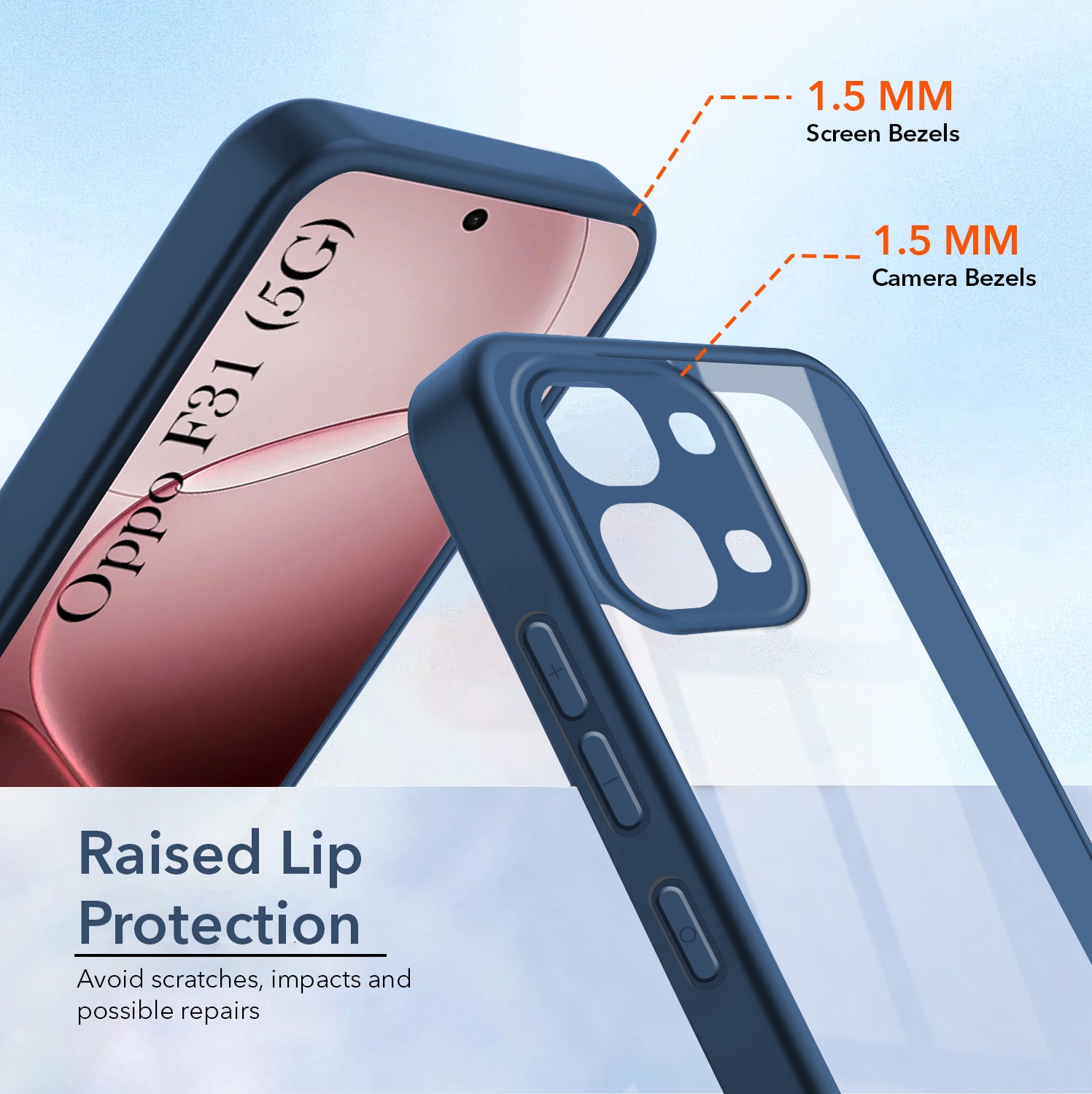 For Oppo F31 Back Cover Case Ultra-Hybrid (Lifetime Anti Yellow | Anti Scratch | Crystal Clear Shockproof)